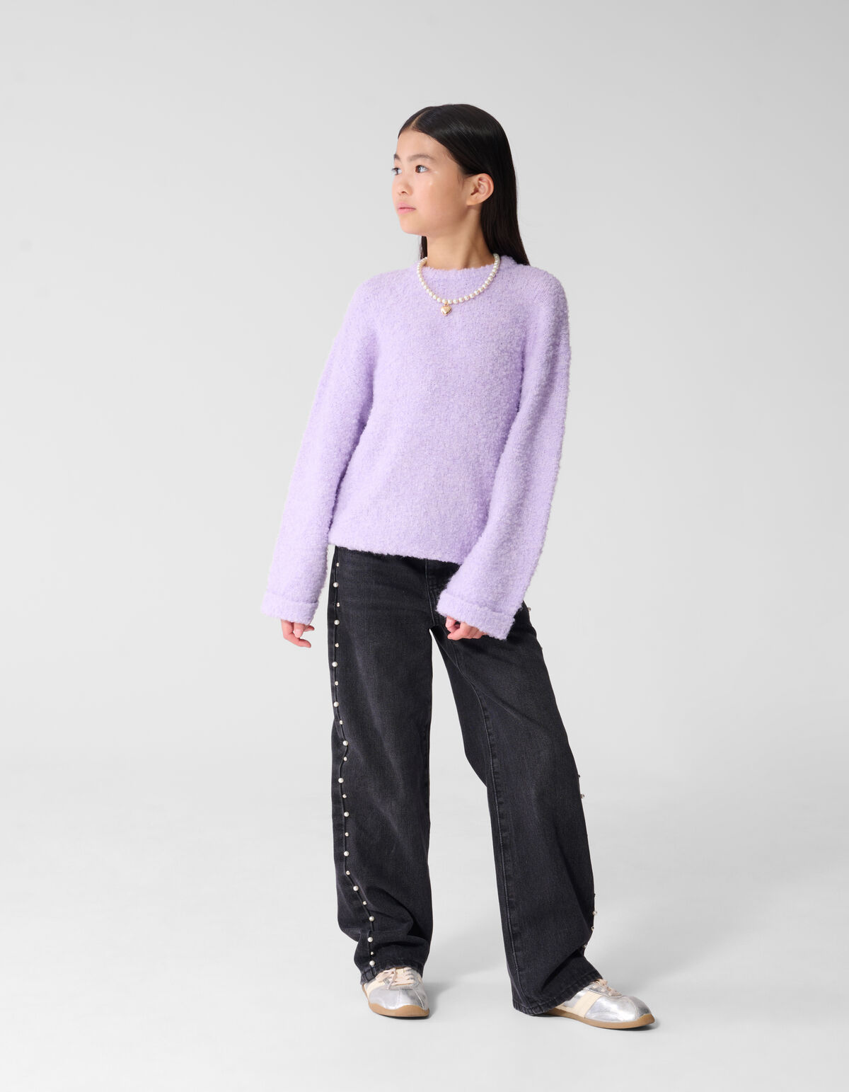 Oversized Gebreide Trui Paars SHOEBY GIRLS