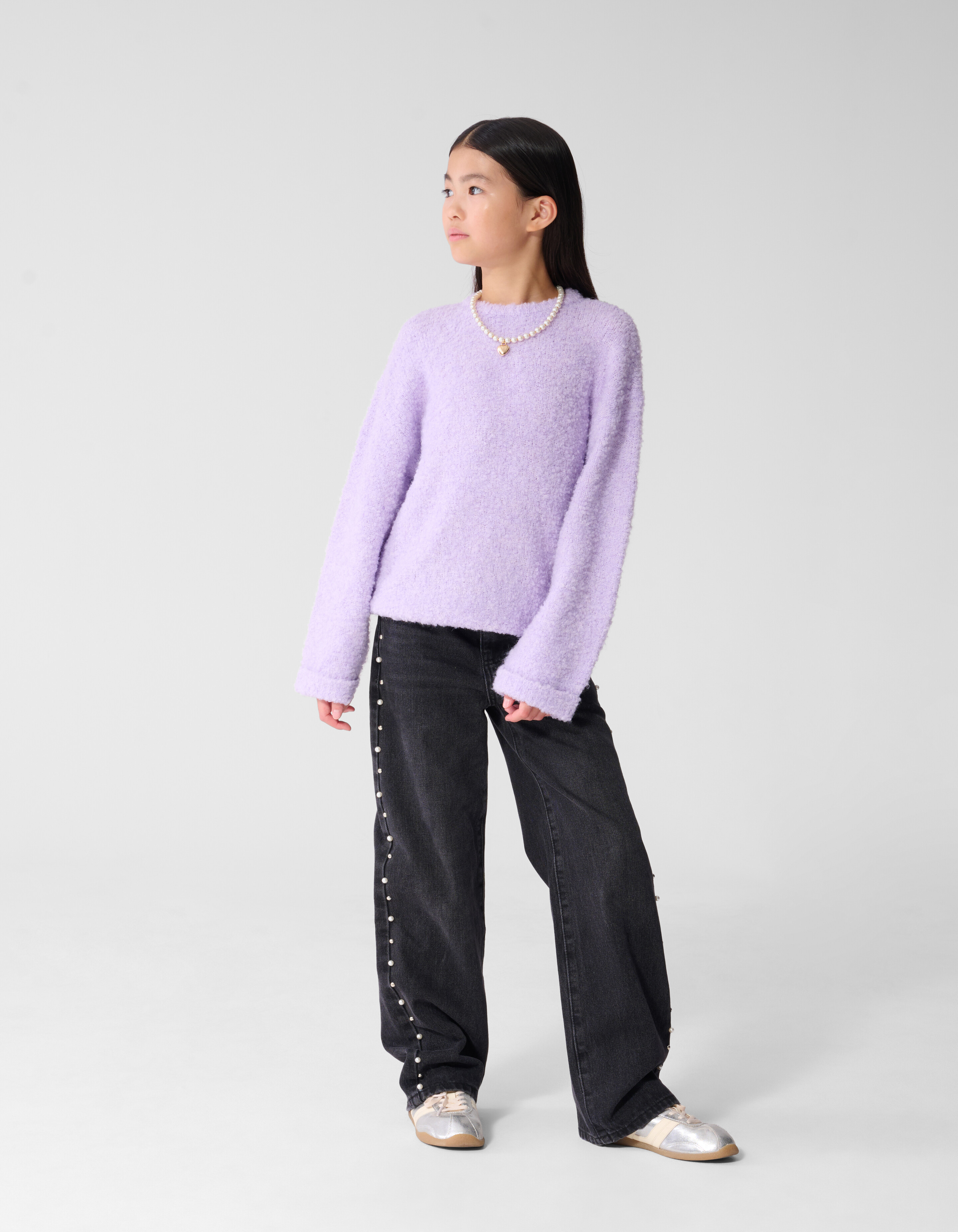 Oversized Gebreide Trui Paars SHOEBY GIRLS
