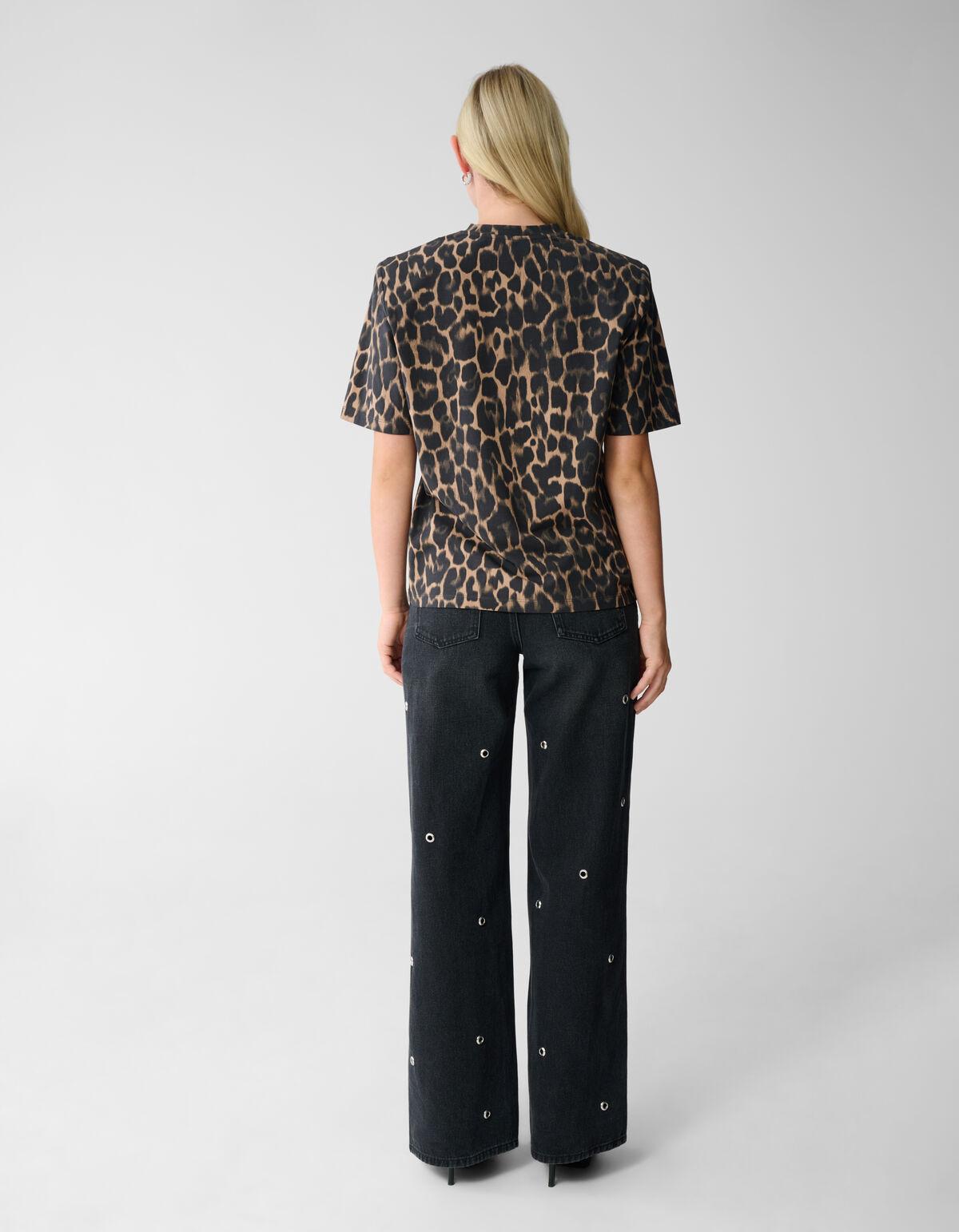 Eyelet Straight Fit Jeans Donkergrijs SHOEBY WOMEN