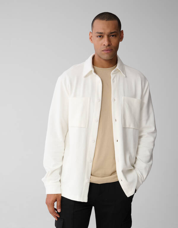 Block Jersey Overshirt Gebroken Wit SHOEBY MEN