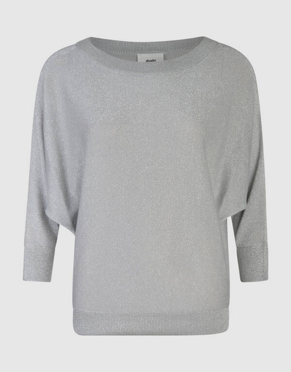 Glitter Vleermuis Trui Lichtgrijs SHOEBY WOMEN