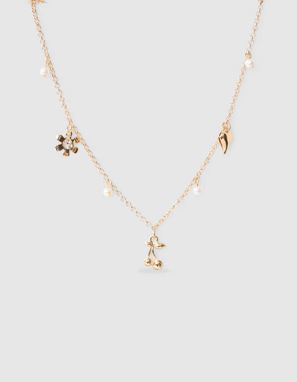 Parel Charm Ketting Goud SHOEBY ACCESSOIRES