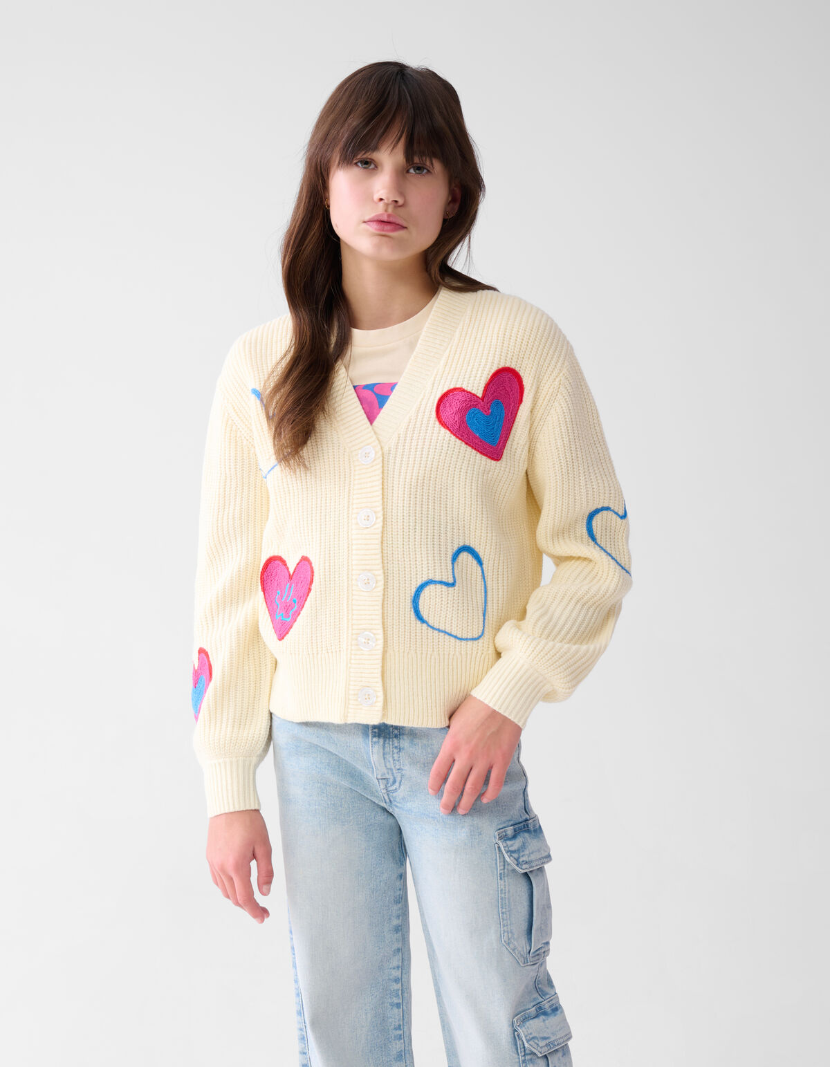 Heart Vest Gebroken Wit SHOEBY GIRLS