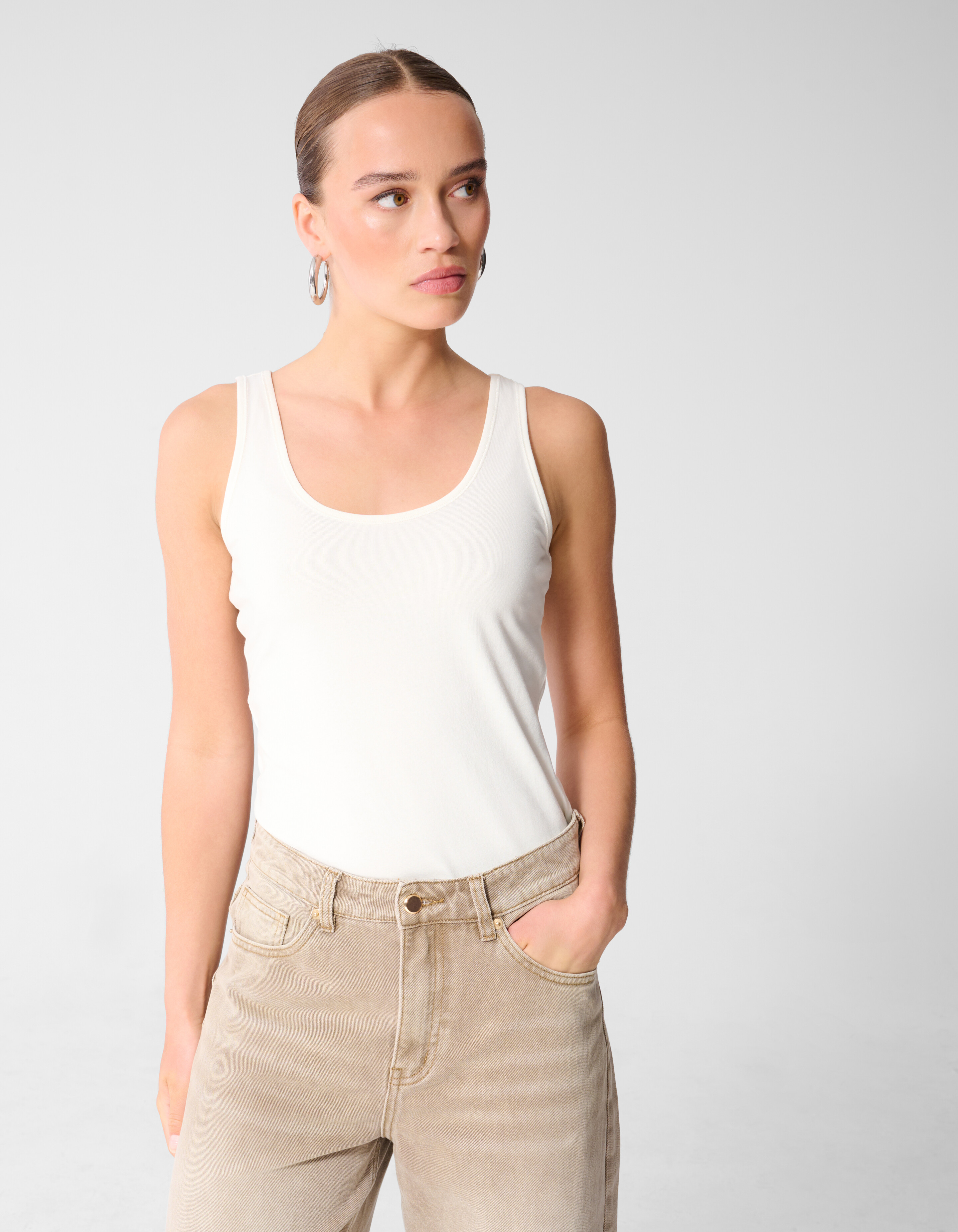 Basis Tanktop Gebroken Wit Eksept