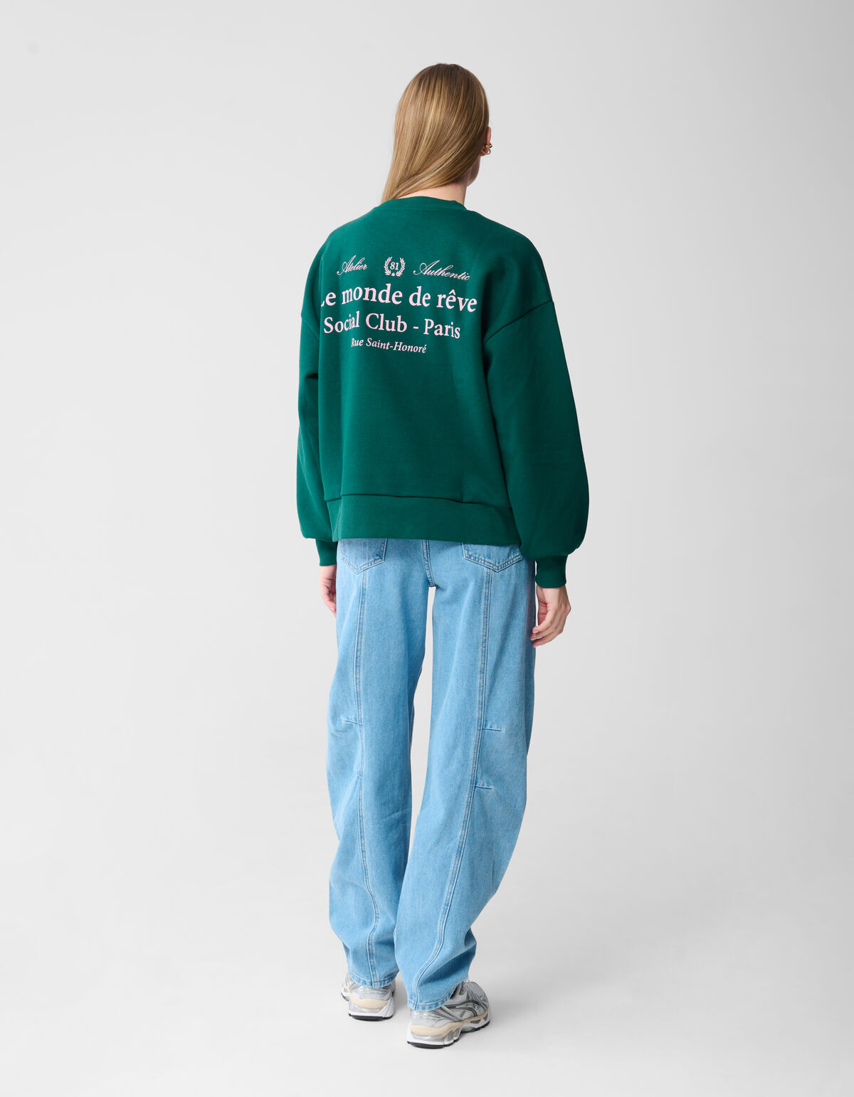 Social Club Artwork Sweater Donkergroen SHOEBY WOMEN