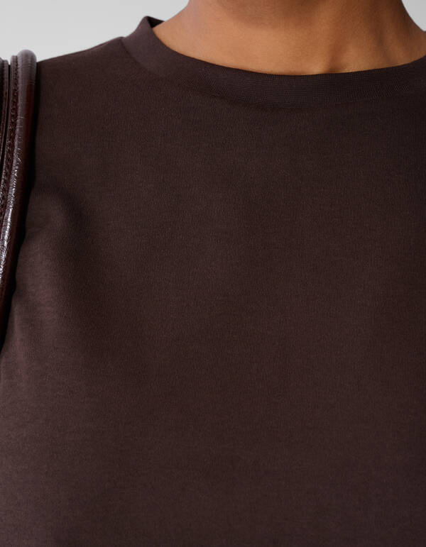 Oversized Fit T-shirt Donkerbruin SHOEBY WOMEN
