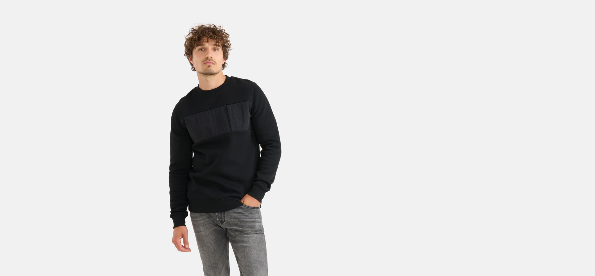 Gewatteerde Sweater Zwart SHOEBY MEN