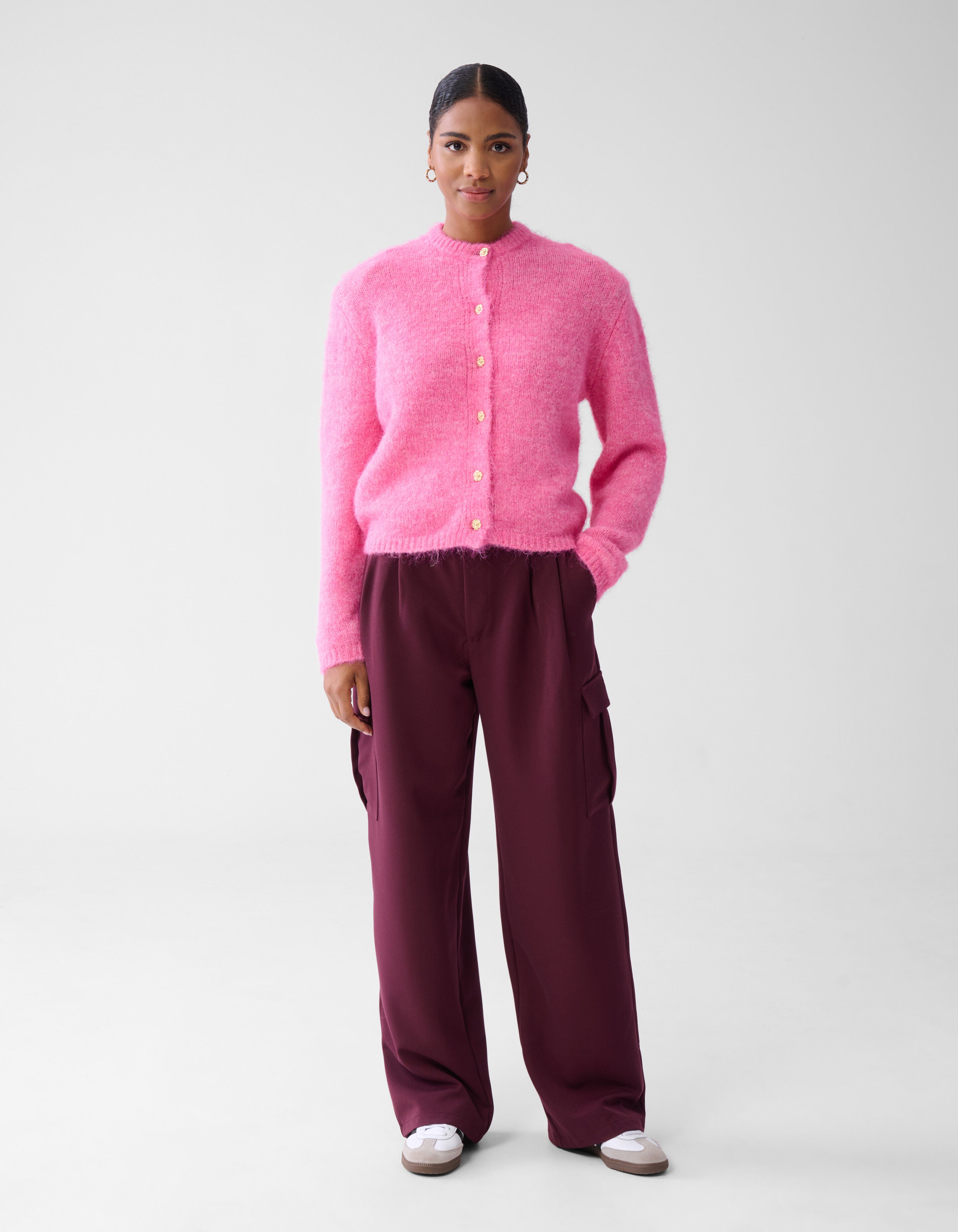 Cargo Wide Leg Broek Bordeaux SHOEBY WOMEN