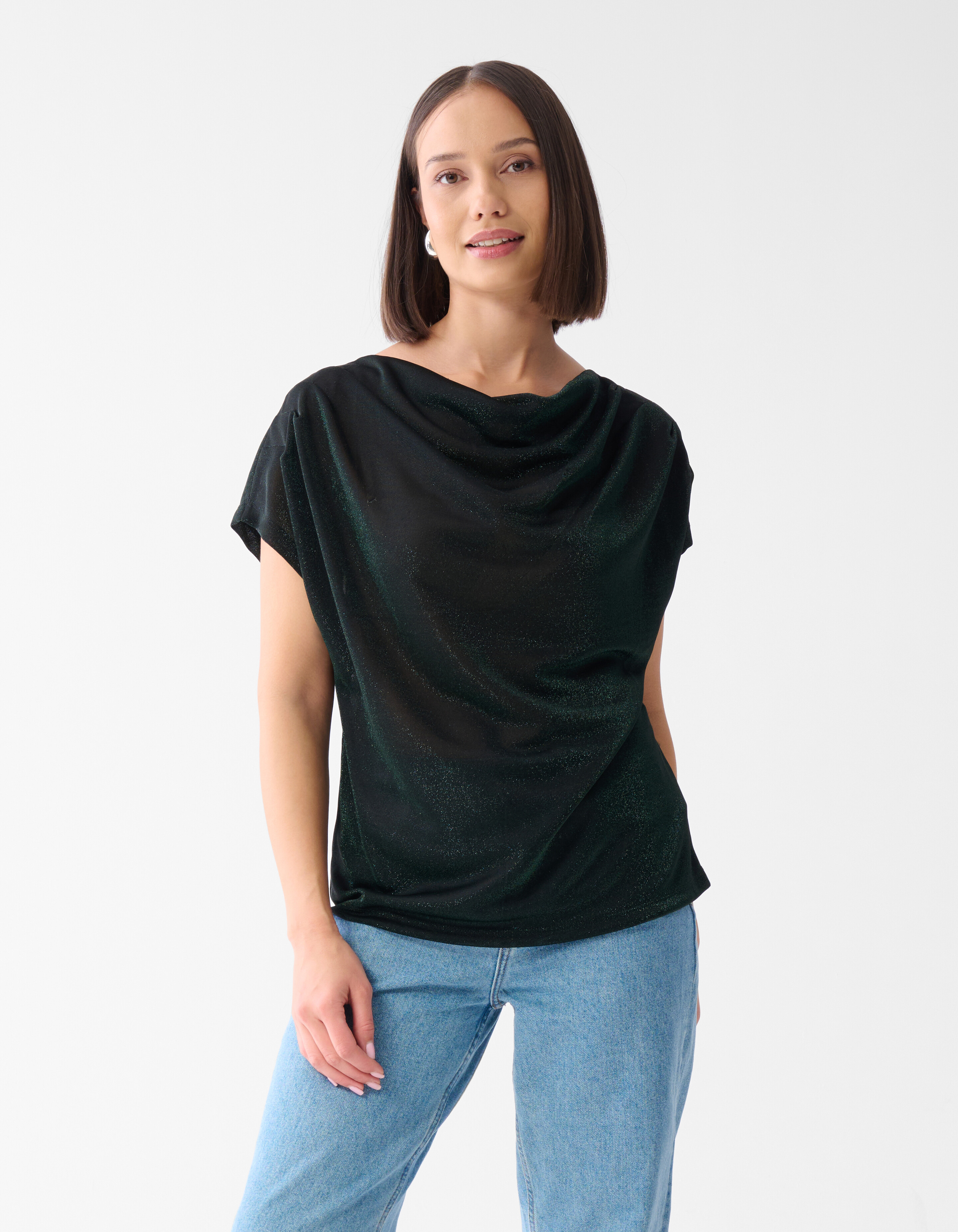 Glitter Waterval Top Donkergroen SHOEBY WOMEN