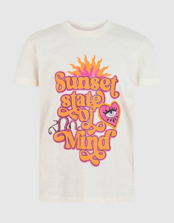 Glitter Artwork T-shirt Gebroken Wit SHOEBY GIRLS