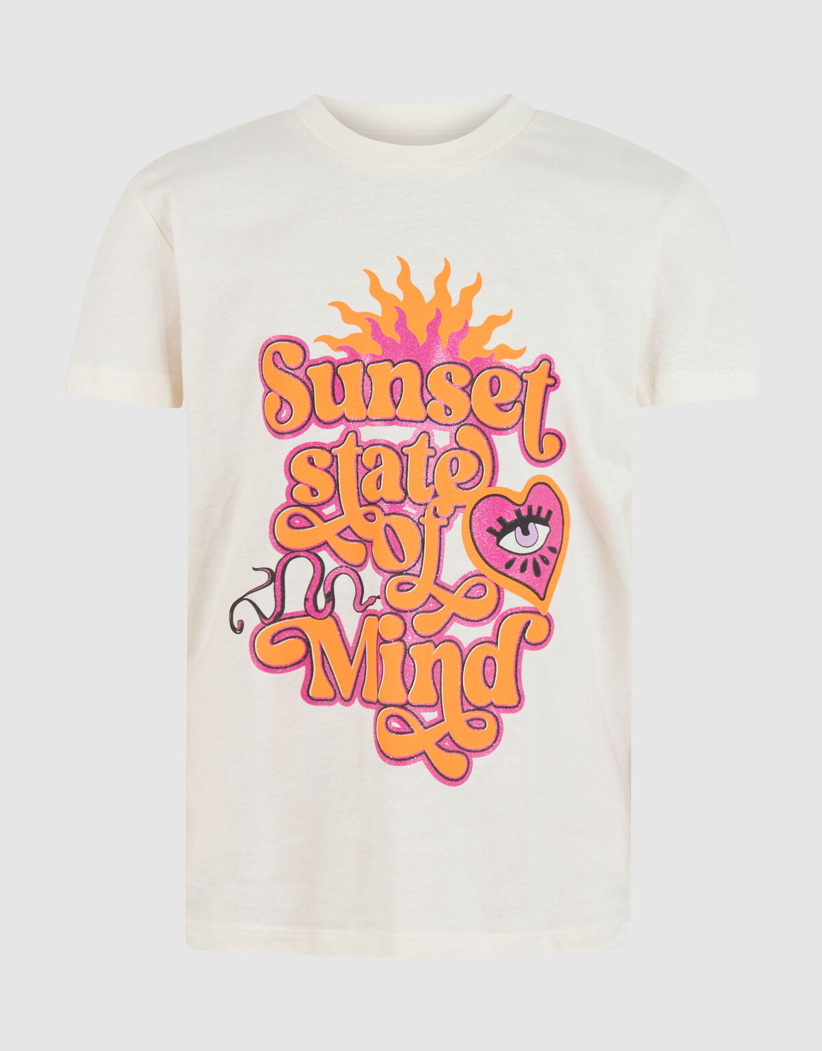 Glitter Artwork T-shirt Gebroken Wit SHOEBY GIRLS