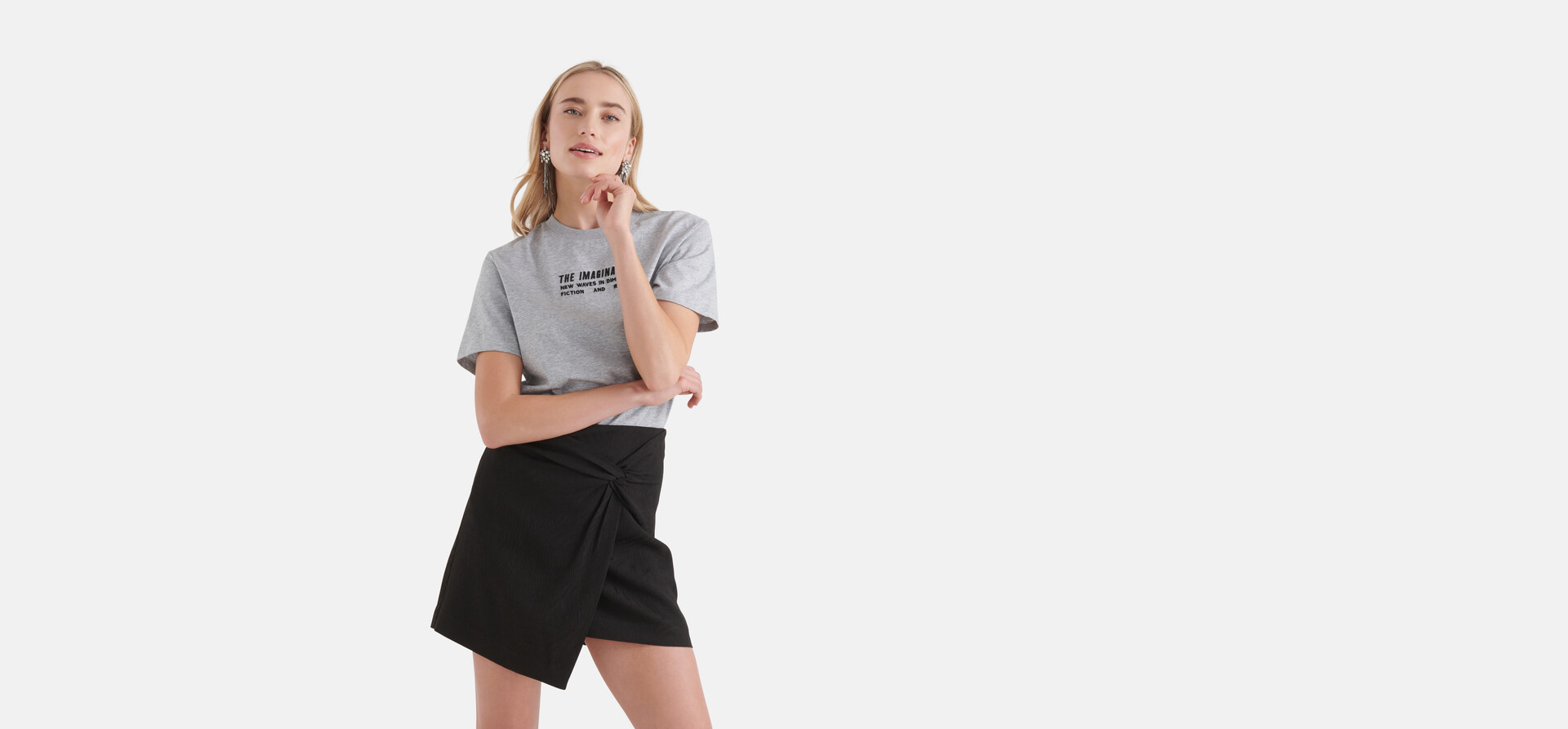 Mini Artwork T-shirt Lichtgrijs SHOEBY WOMEN