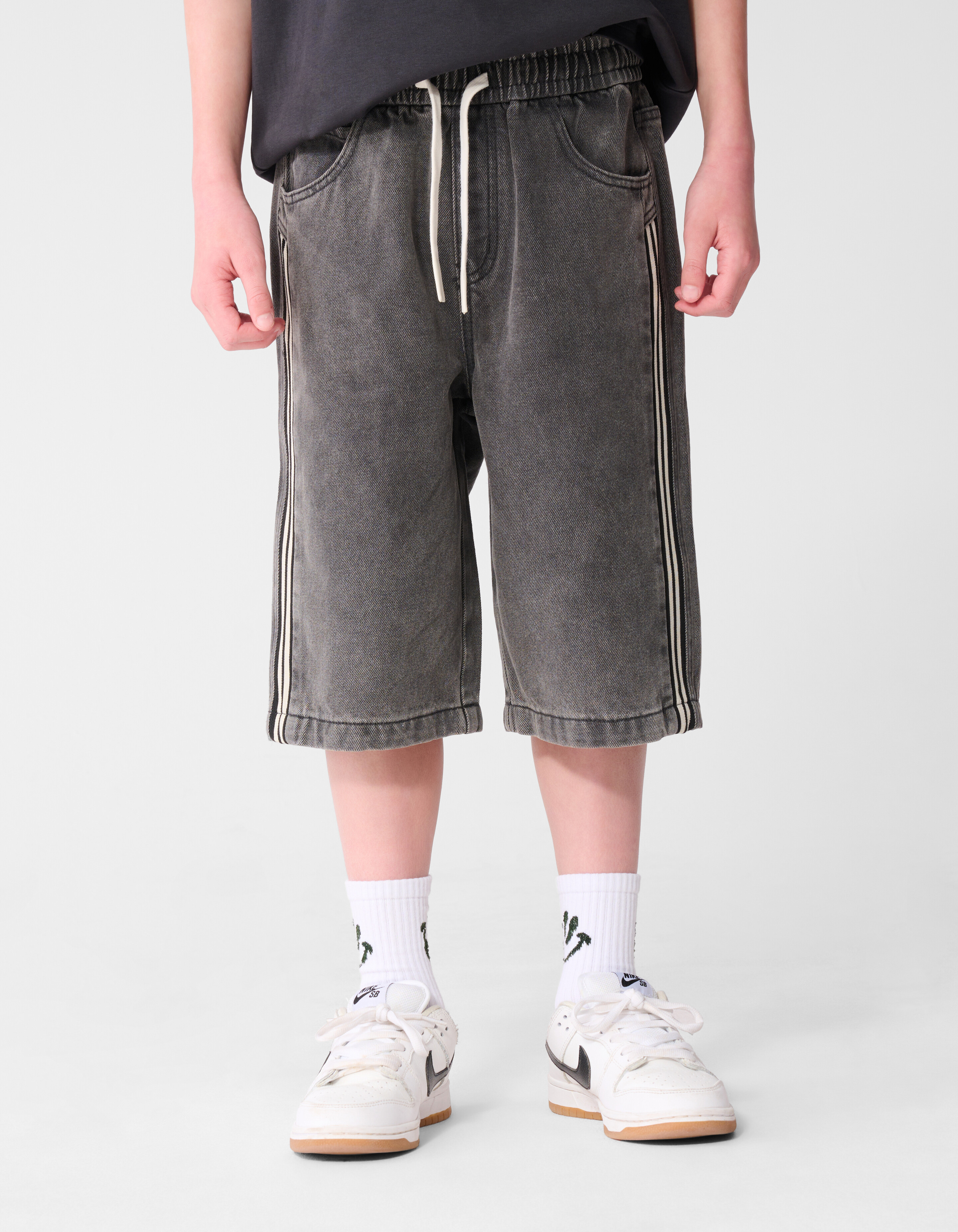 Sporty Denim Short Grijs SHOEBY BOYS