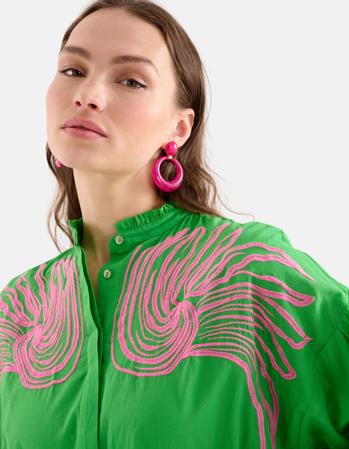 Ronde Oorbellen Roze SHOEBY ACCESSOIRES