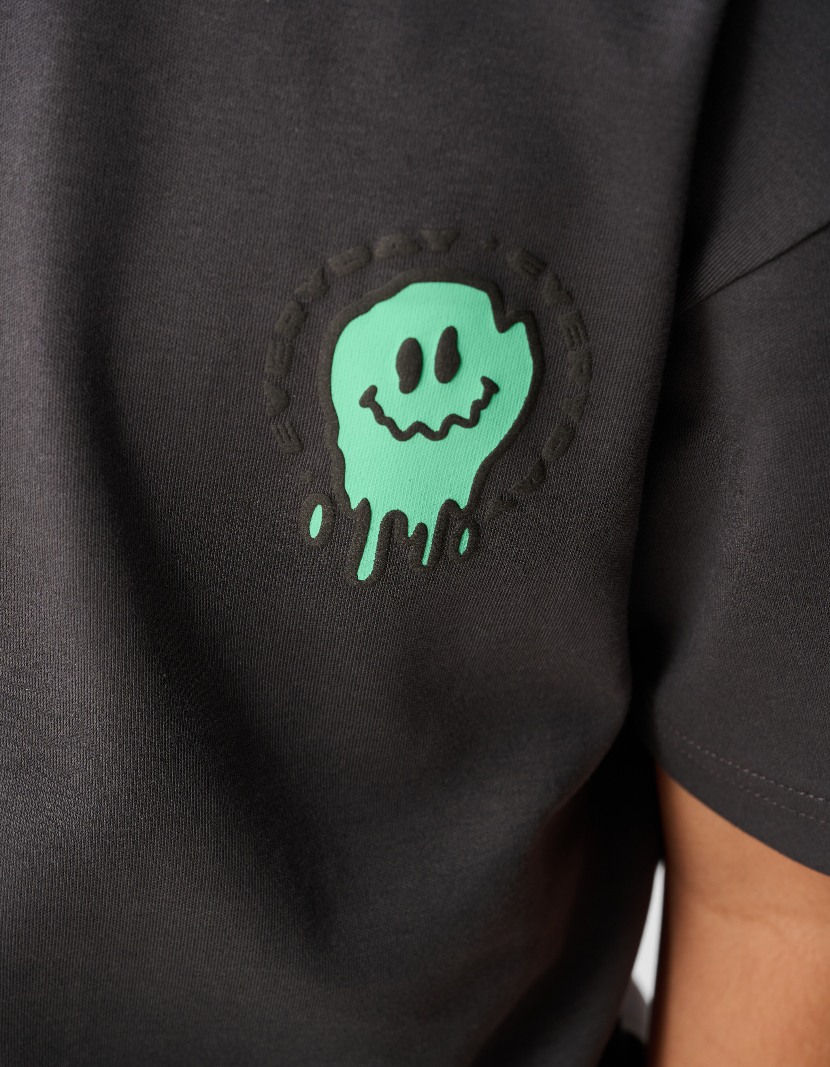 Color Smiley T-shirt Donkergrijs SHOEBY BOYS