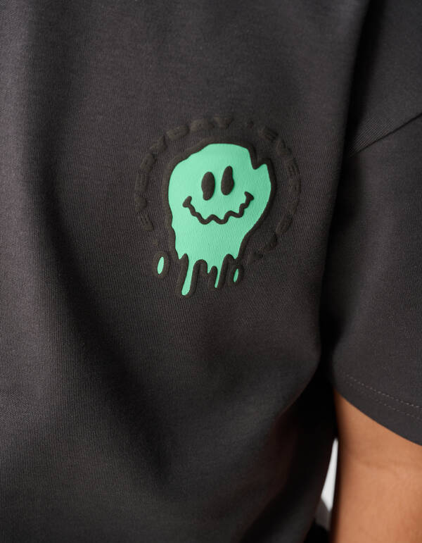 Color Smiley T-shirt Donkergrijs SHOEBY BOYS