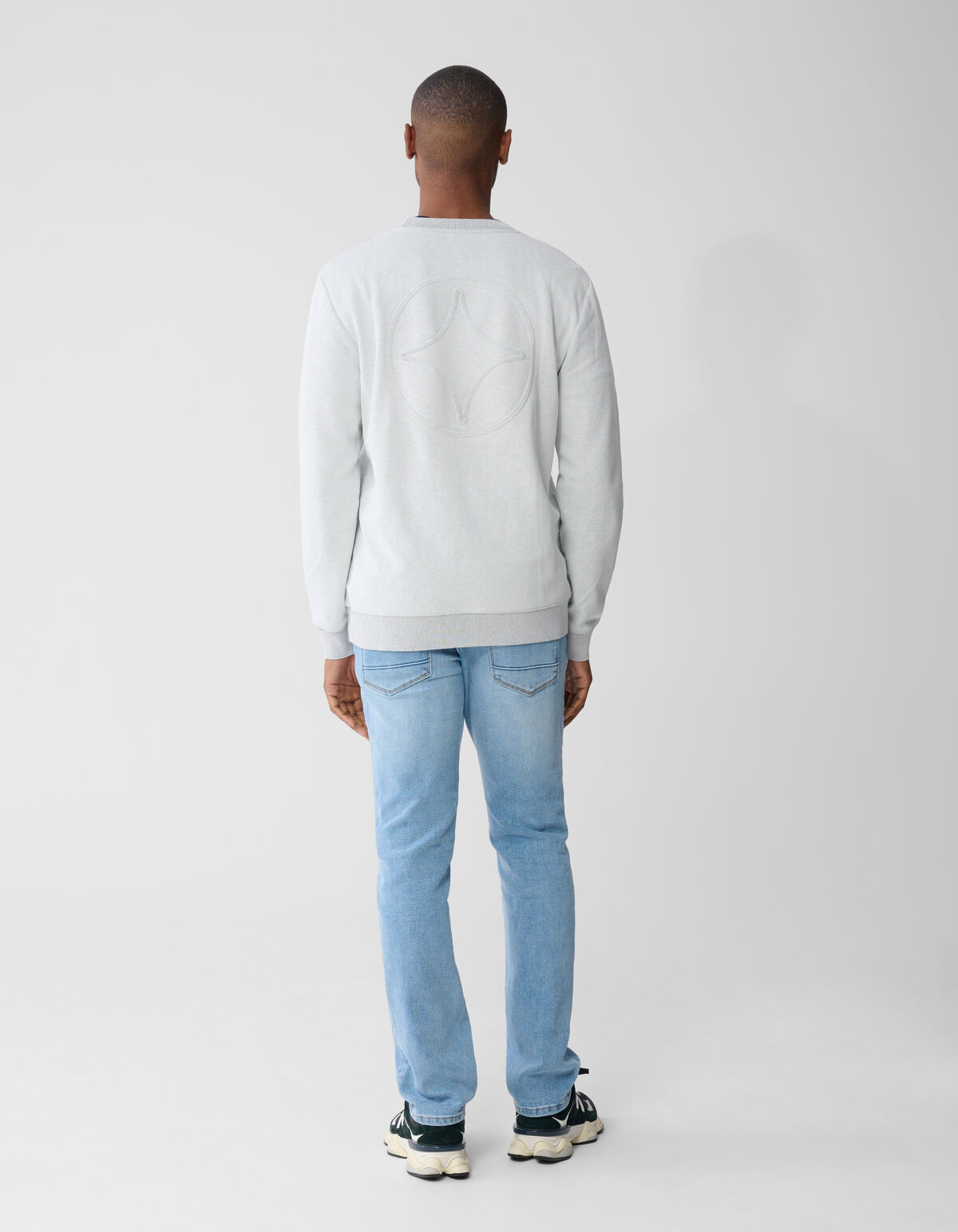 Embossed Logo Sweater Lichtgrijs SHOEBY MEN