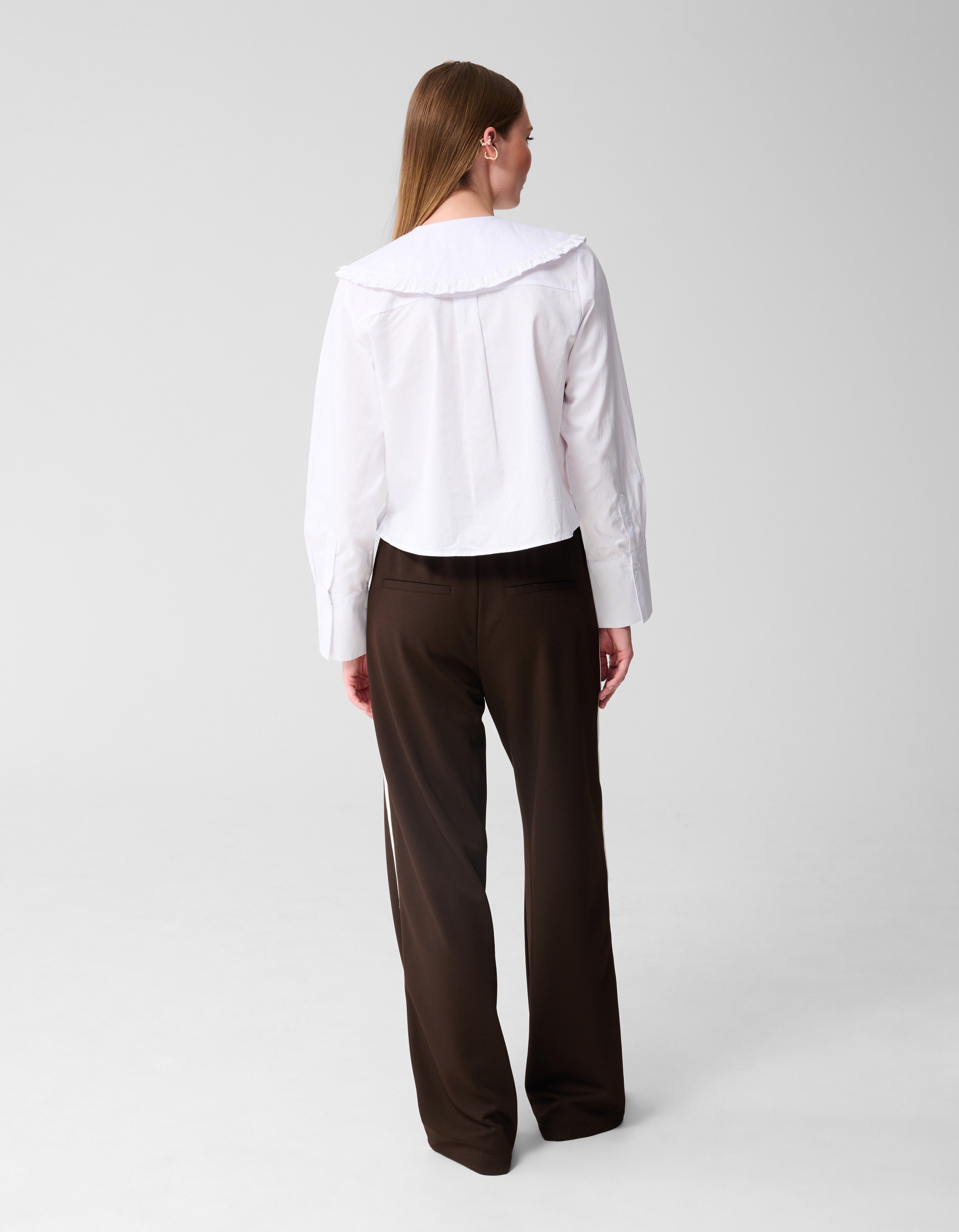 Sporty Wide Leg Broek Bruin SHOEBY WOMEN