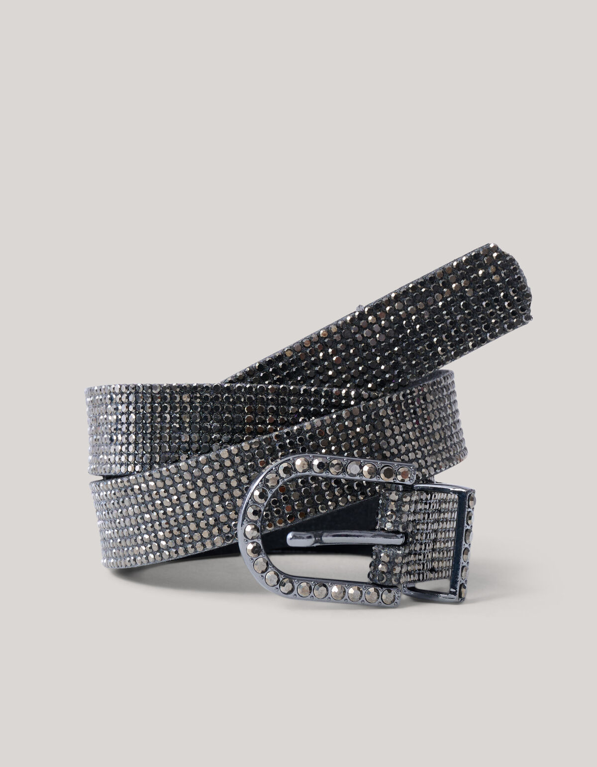 Strass Riem Donkergrijs SHOEBY ACCESSOIRES
