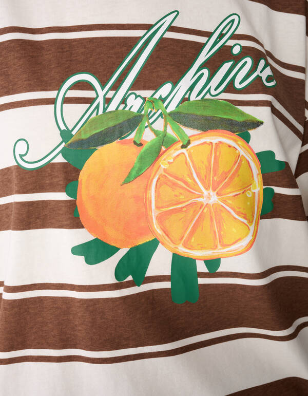 Stripe Artwork T-shirt Bruin SHOEBY WOMEN