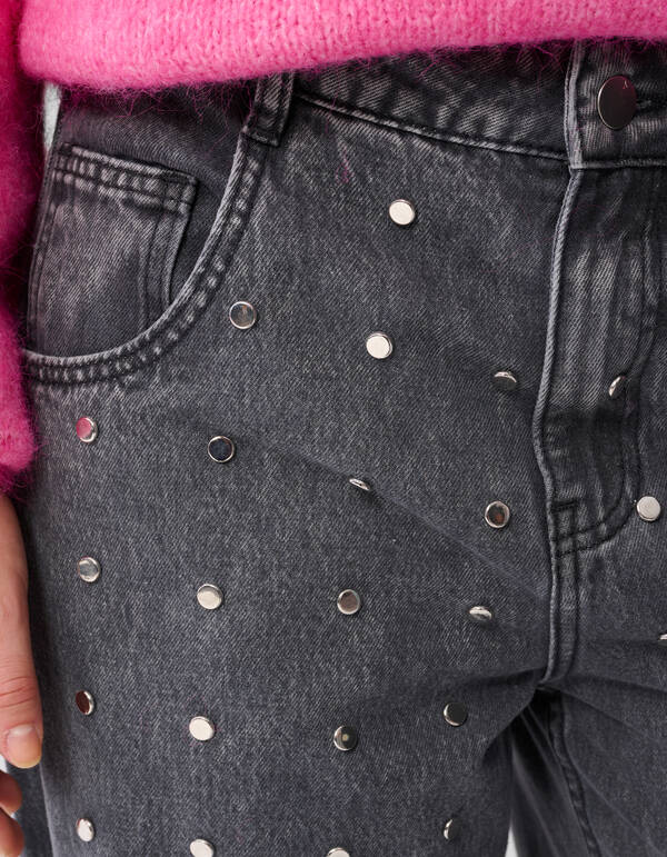 Studs Barrel Fit Jeans Grijs SHOEBY WOMEN