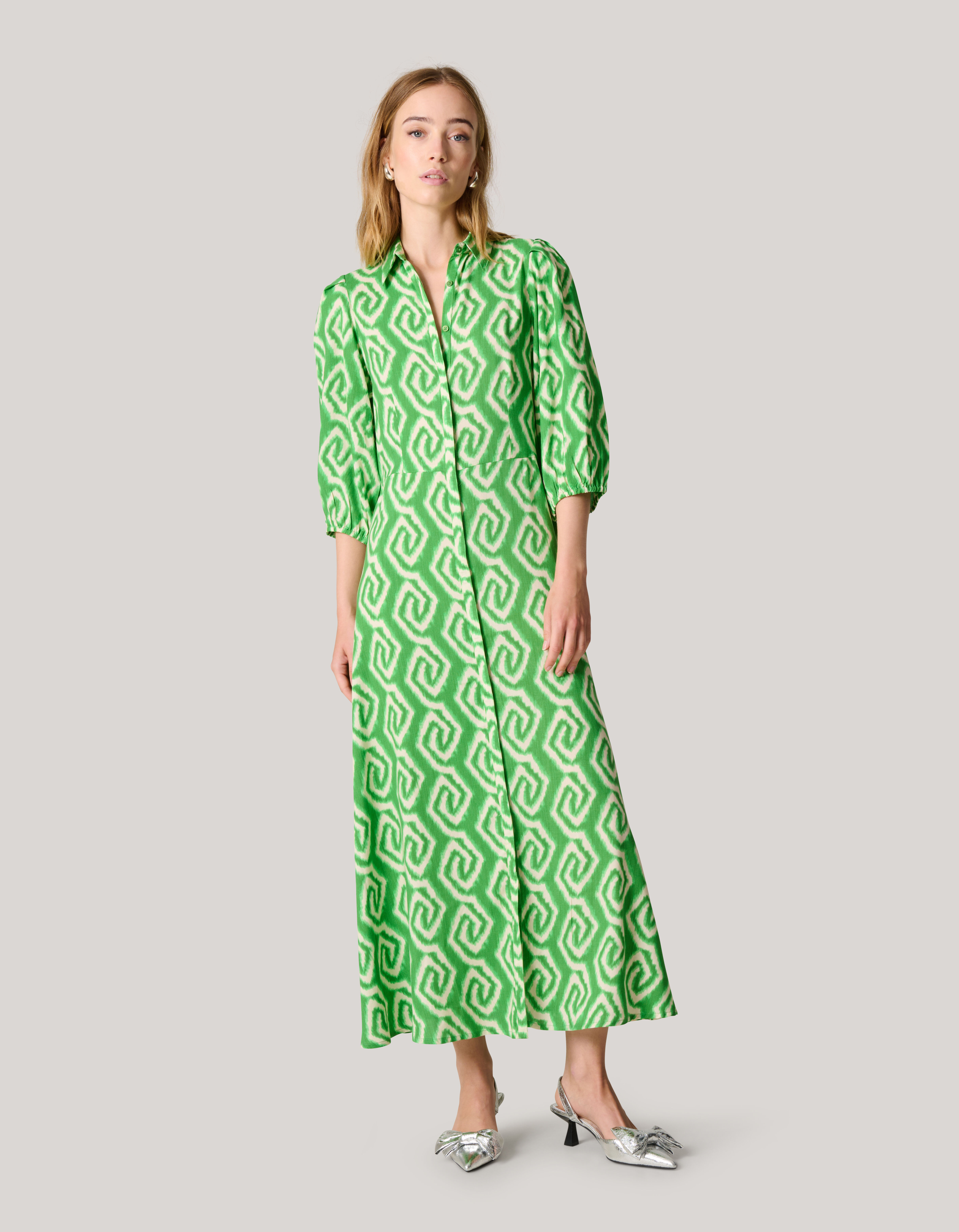 Printed Maxi Jurk Groen Shoeby