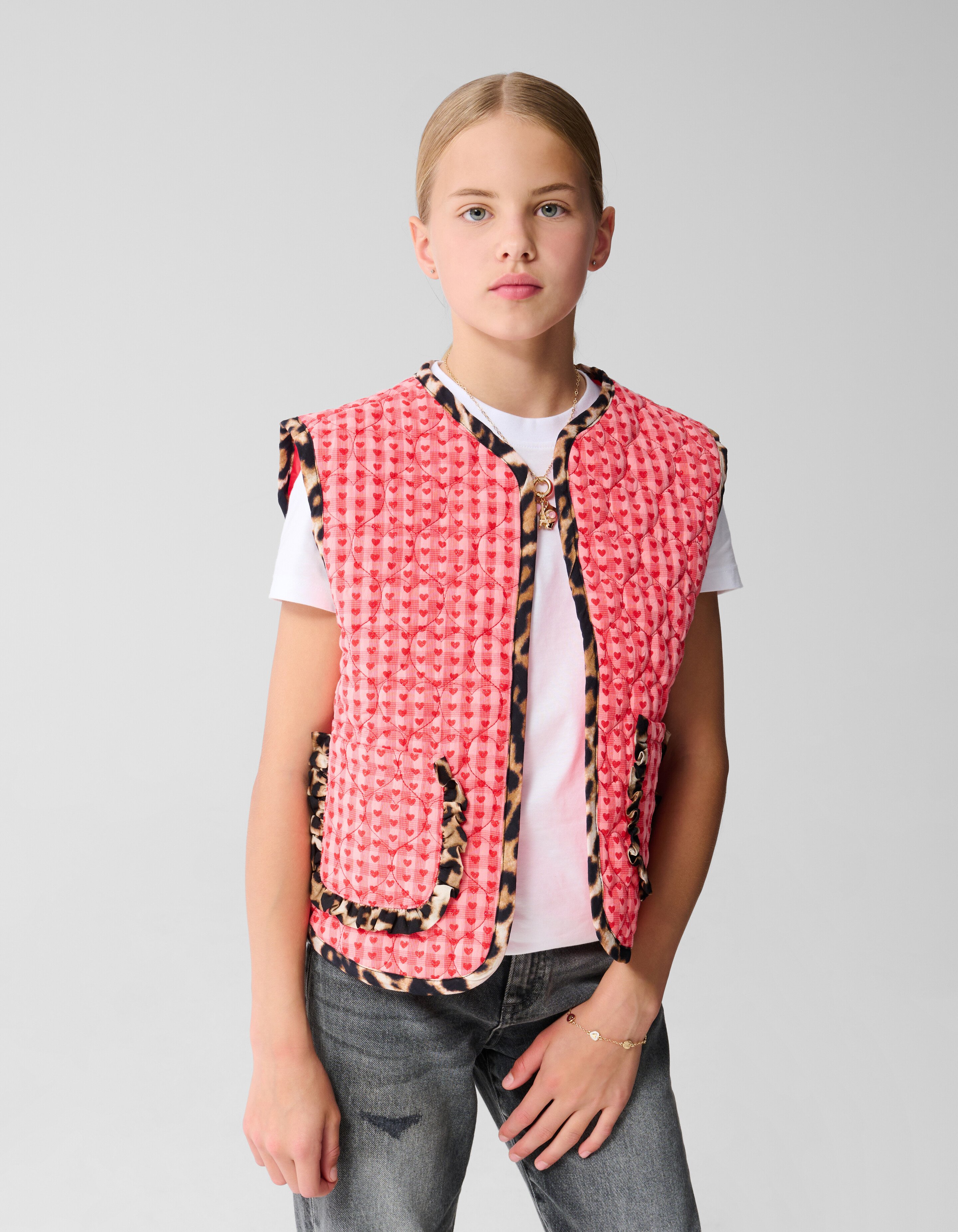 Quilted Heart Gilet Roze SHOEBY GIRLS