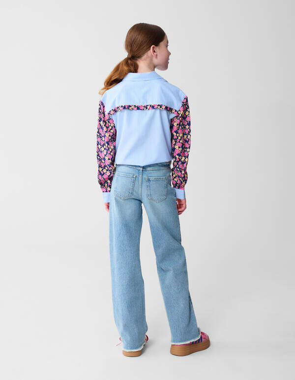 Flower Mix Blouse Lichtblauw SHOEBY GIRLS