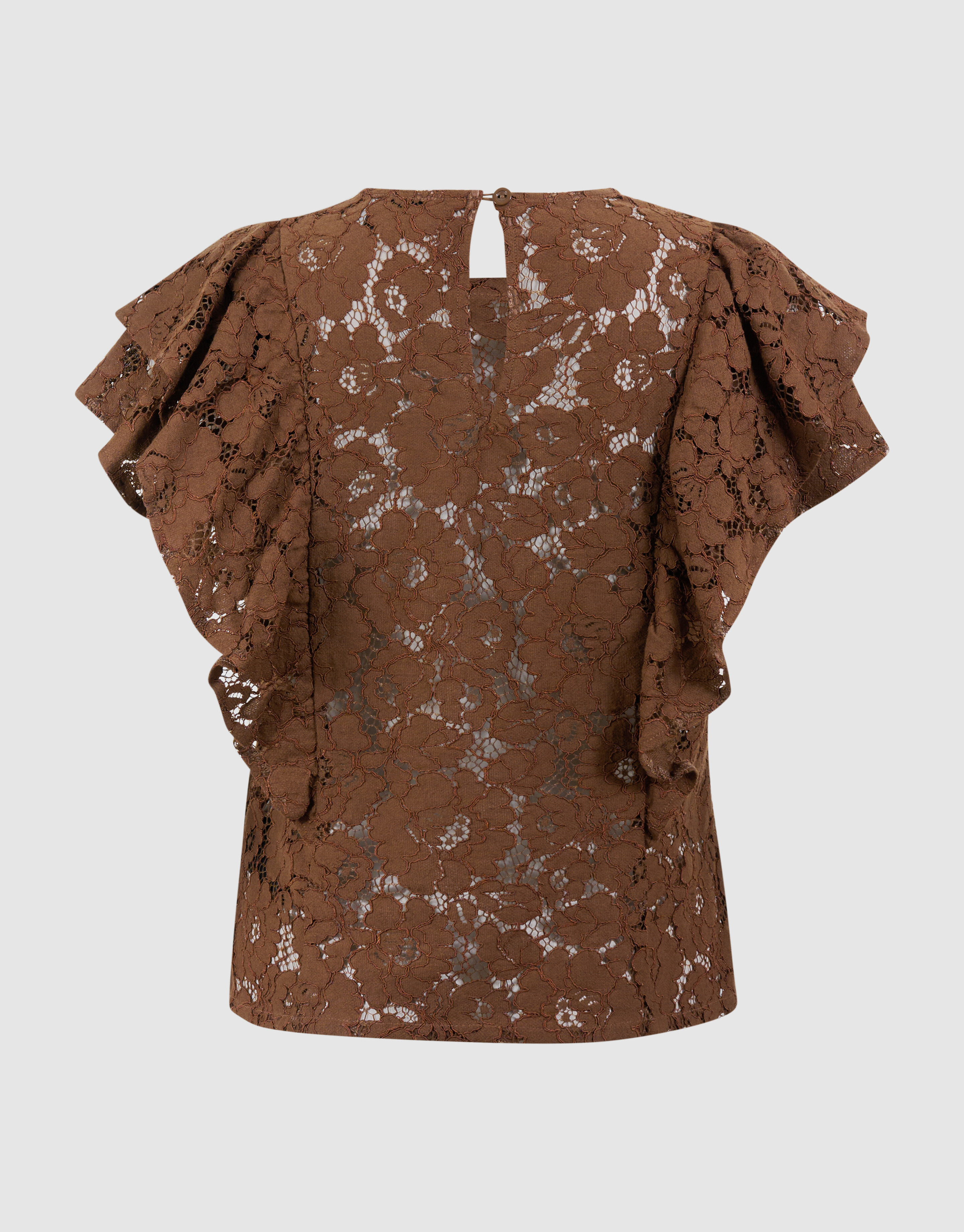 Kanten Ruffle Top Bruin SHOEBY WOMEN