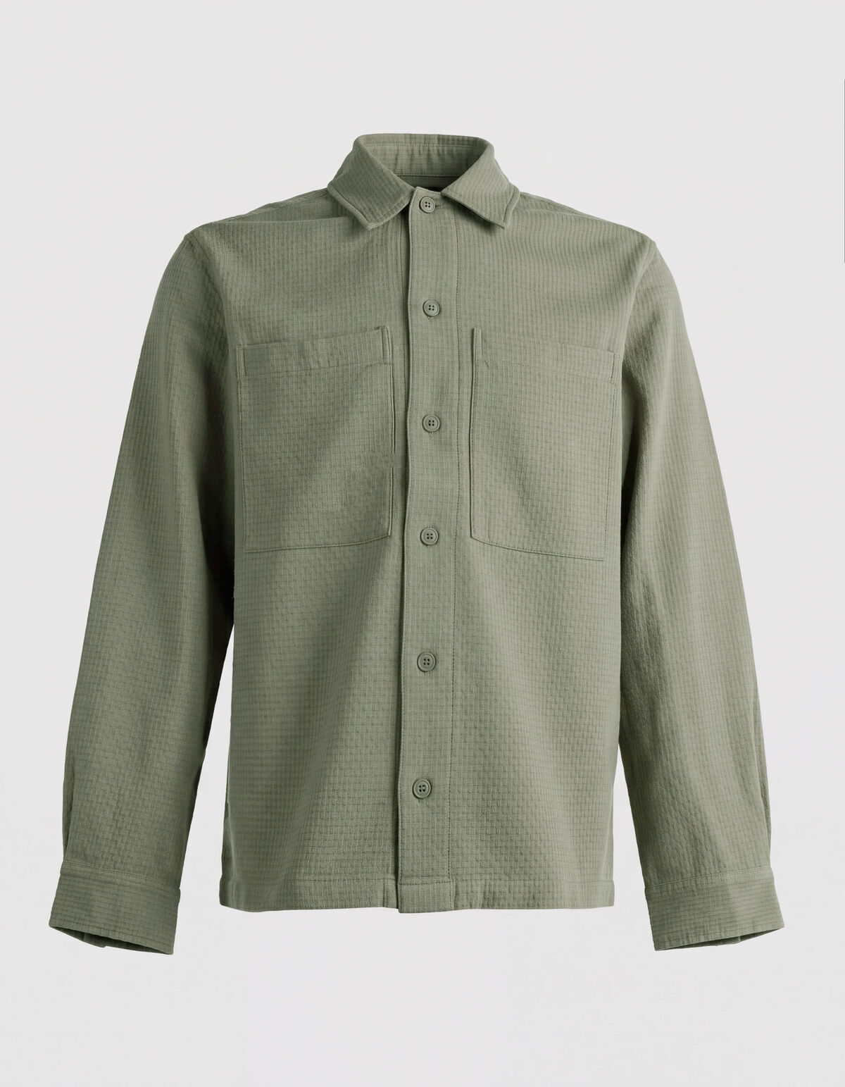 Block Jacquard Overshirt Groen SHOEBY MEN