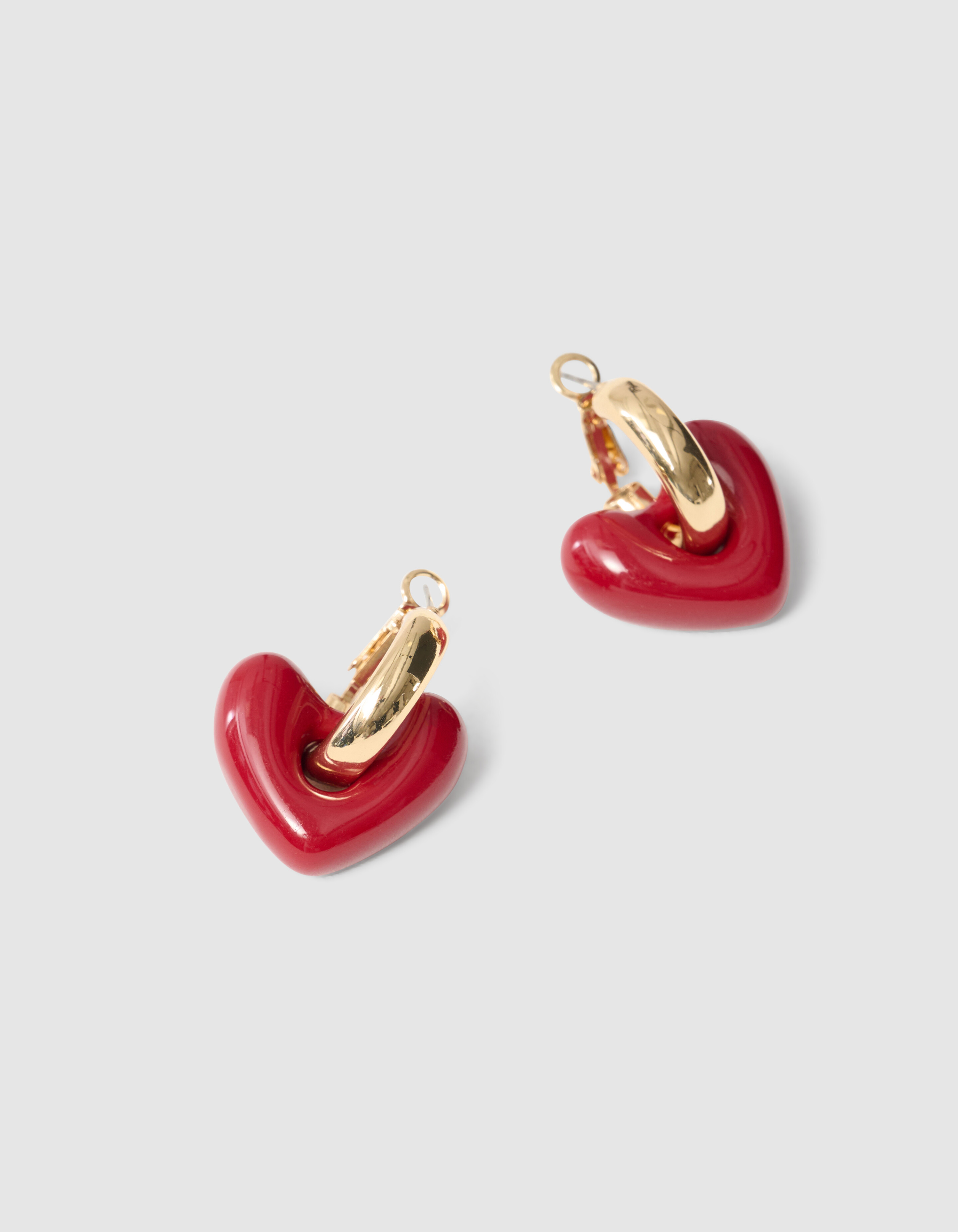 Small Heart Hoops Oorbellen Rood SHOEBY ACCESSOIRES
