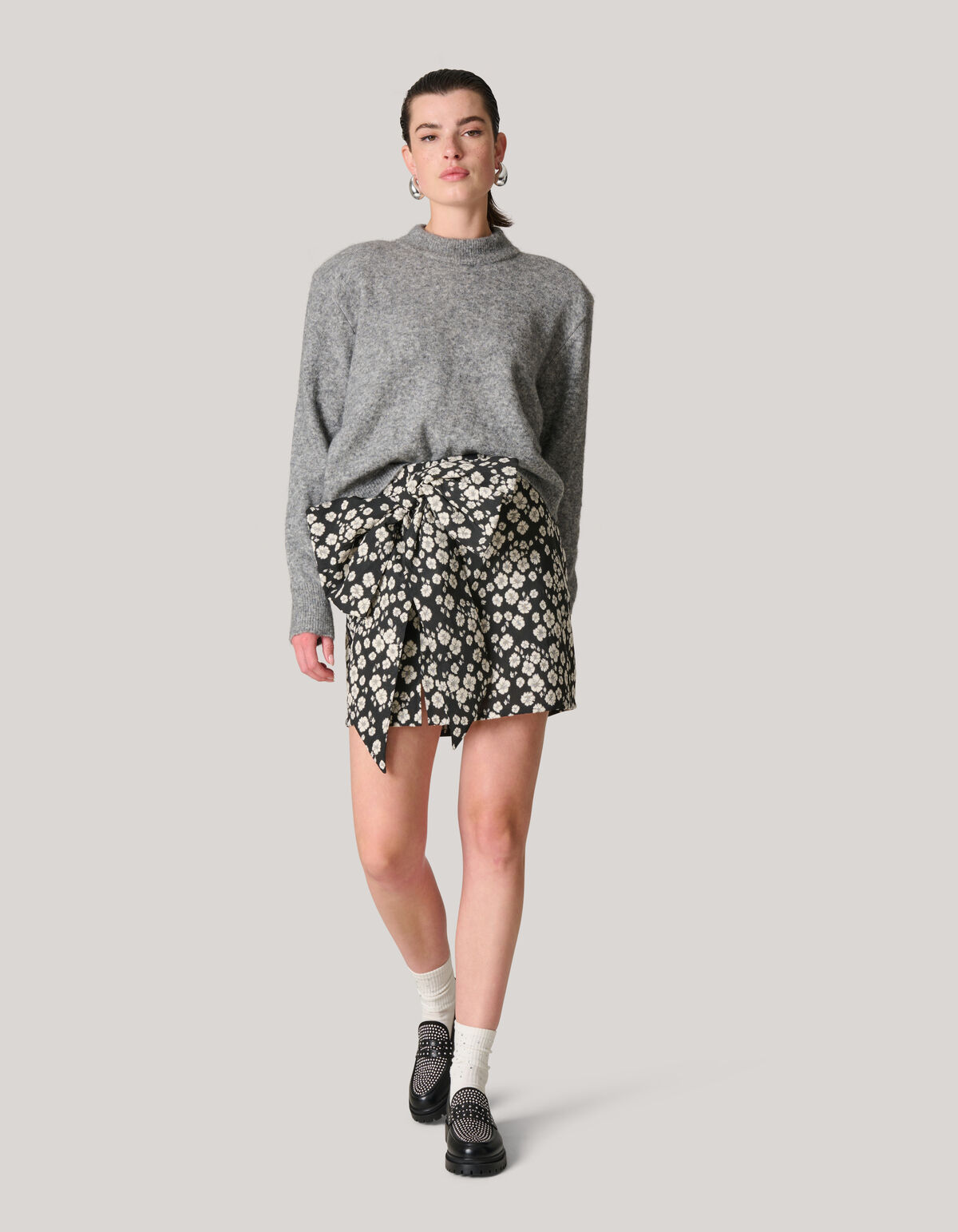 Jacquard Mini Rok Zwart/Wit SHOEBY WOMEN