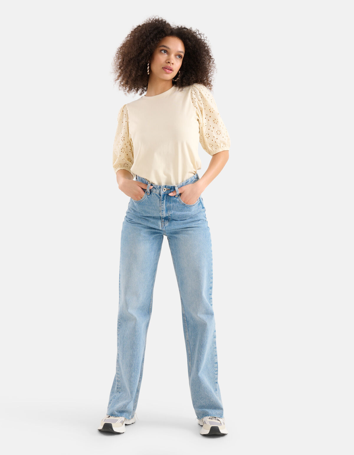Embroidery Top Gebroken Wit SHOEBY WOMEN