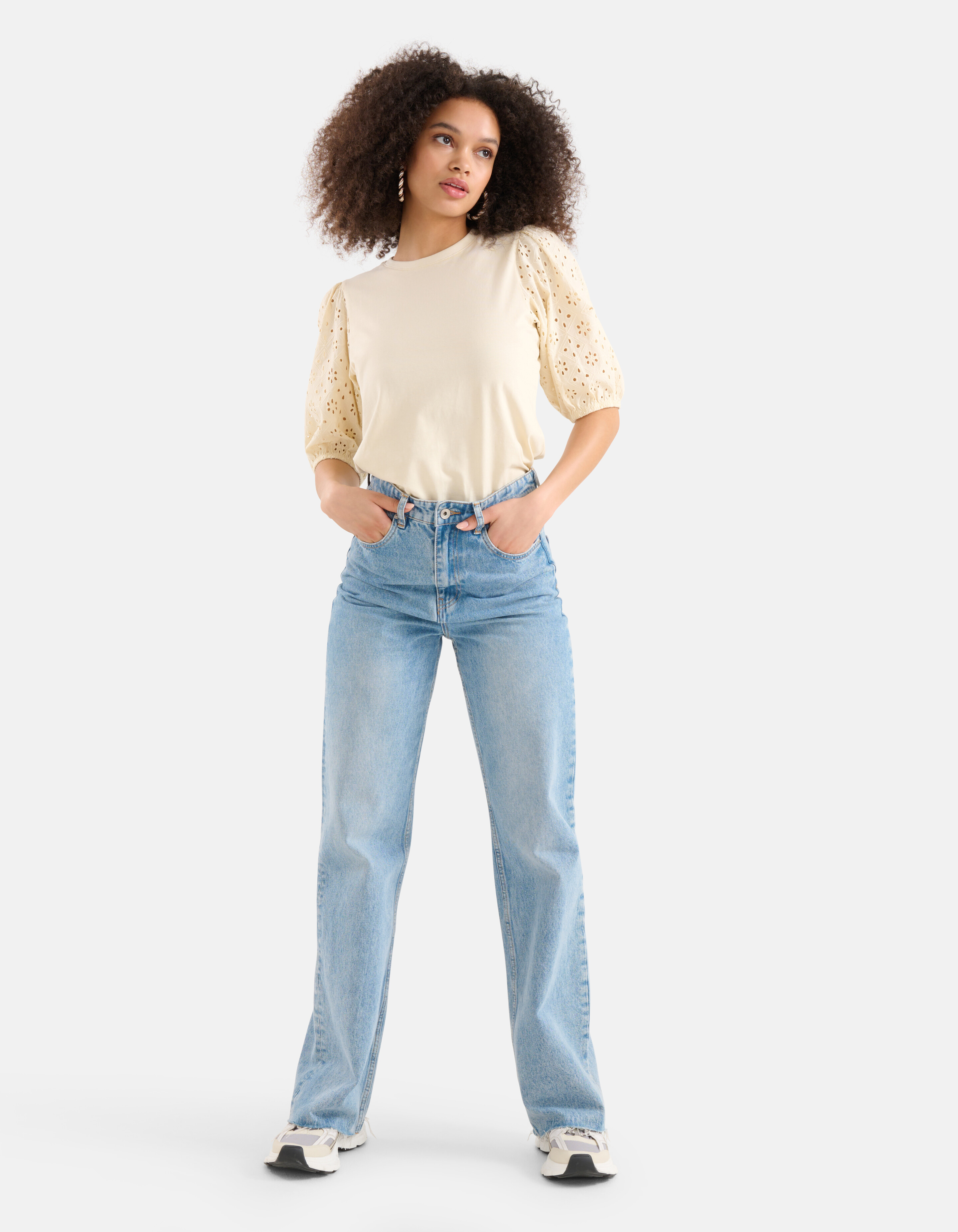 Embroidery Top Gebroken Wit SHOEBY WOMEN