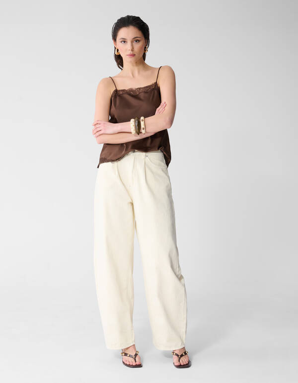 Polkadot Baggy Fit Jeans Gebroken Wit SHOEBY WOMEN