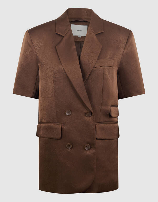 Short Sleeve Blazer Donkerbruin SHOEBY WOMEN