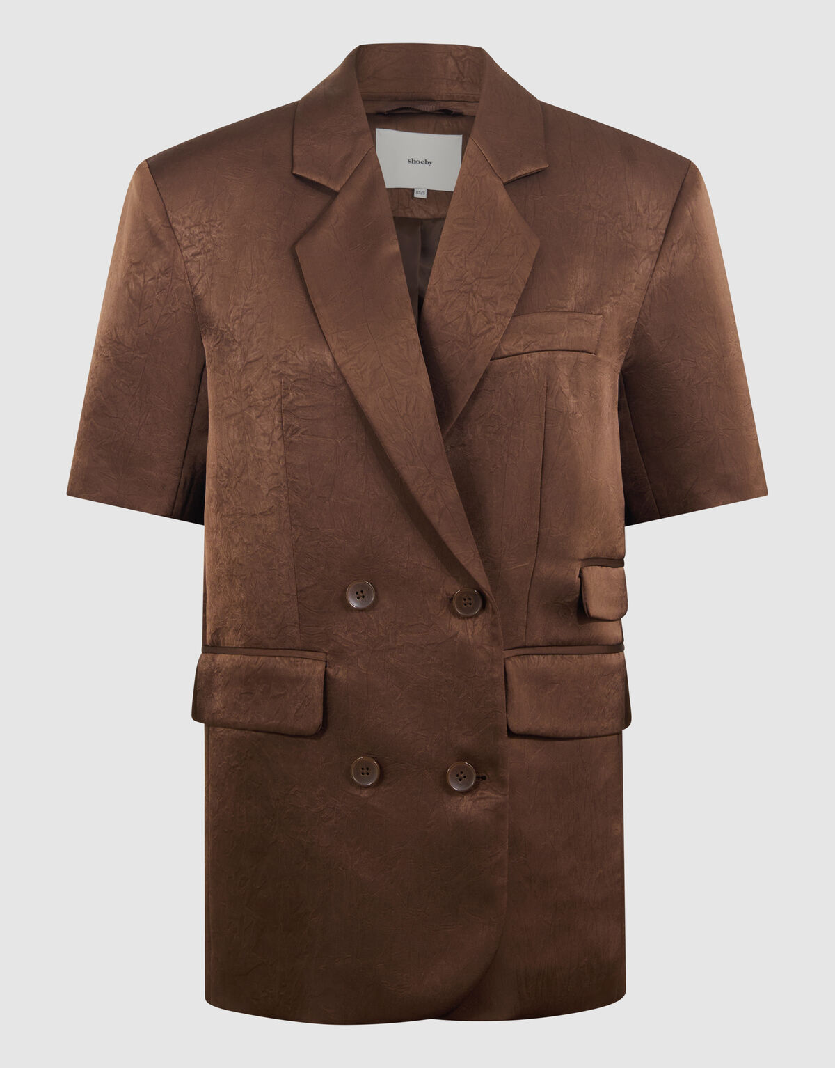 Short Sleeve Blazer Donkerbruin SHOEBY WOMEN