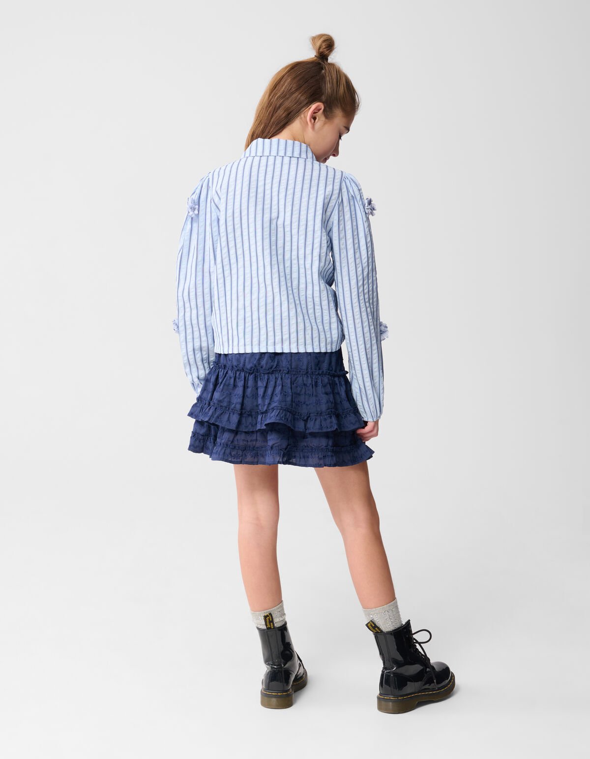 Pinstripe Flower Blouse Blauw SHOEBY GIRLS