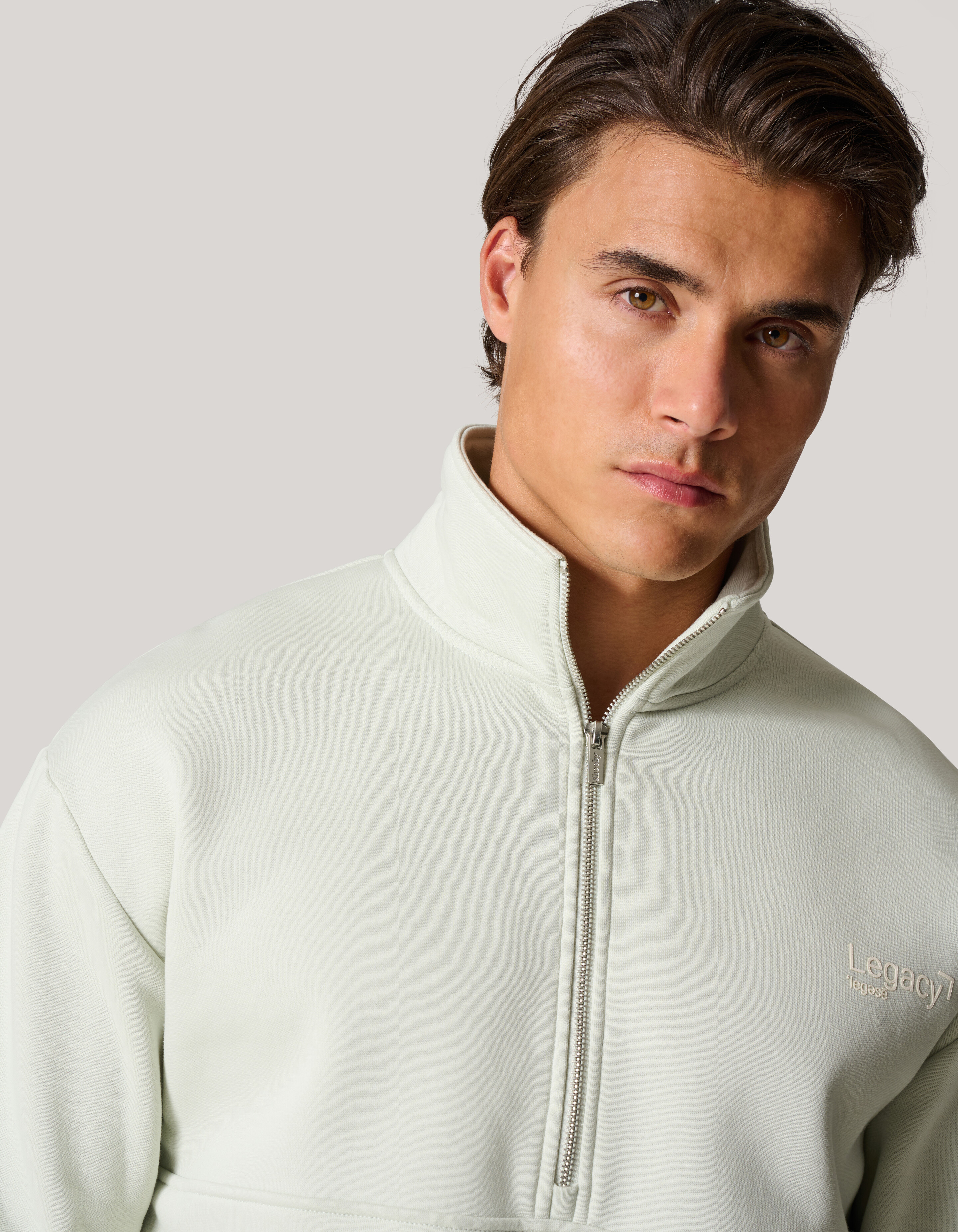 Zipper Sweater Lichtgrijs SHOEBY MEN