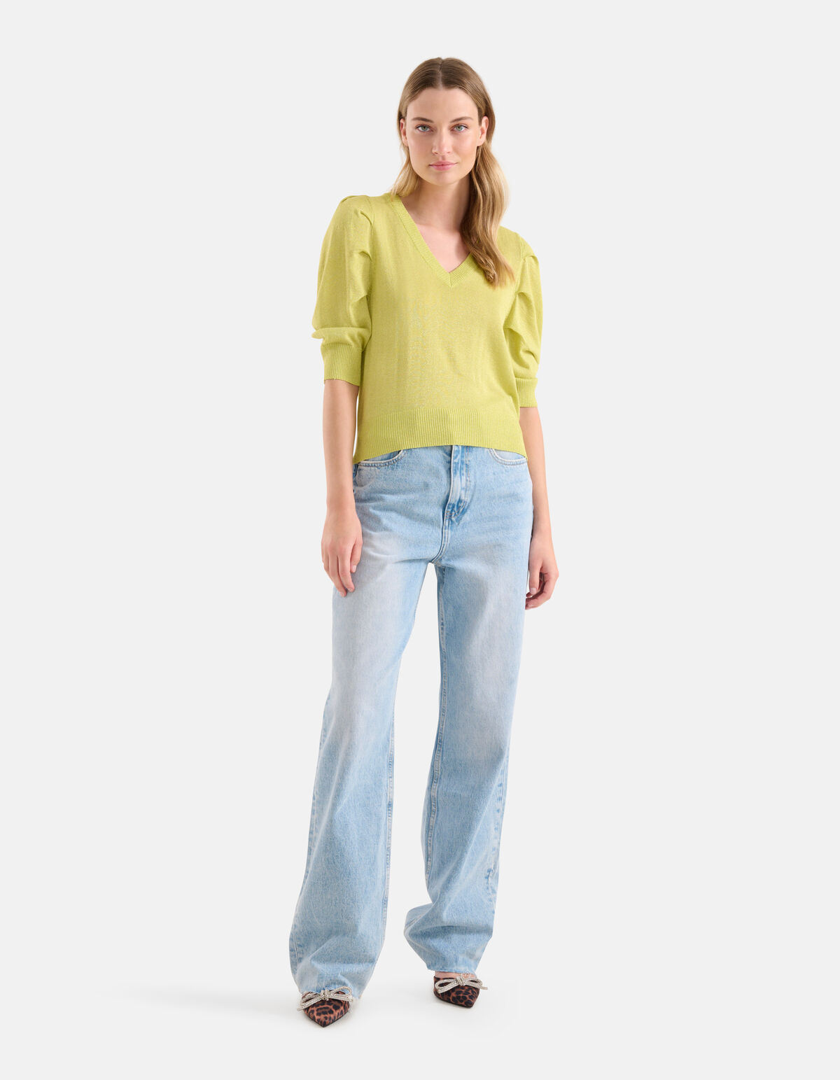 Glitter Trui Limoengroen SHOEBY WOMEN