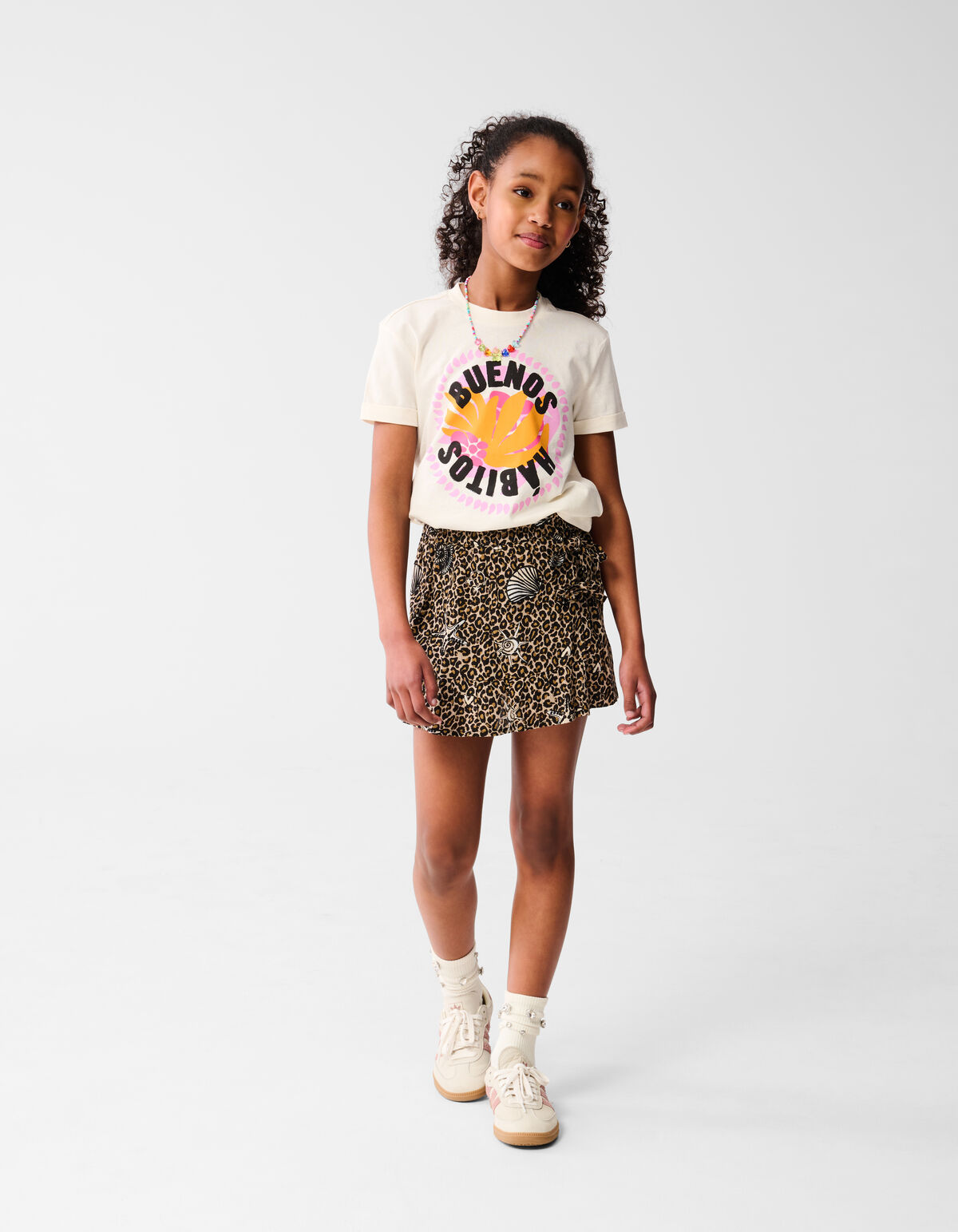 Printed Leopard Skort Bruin SHOEBY GIRLS