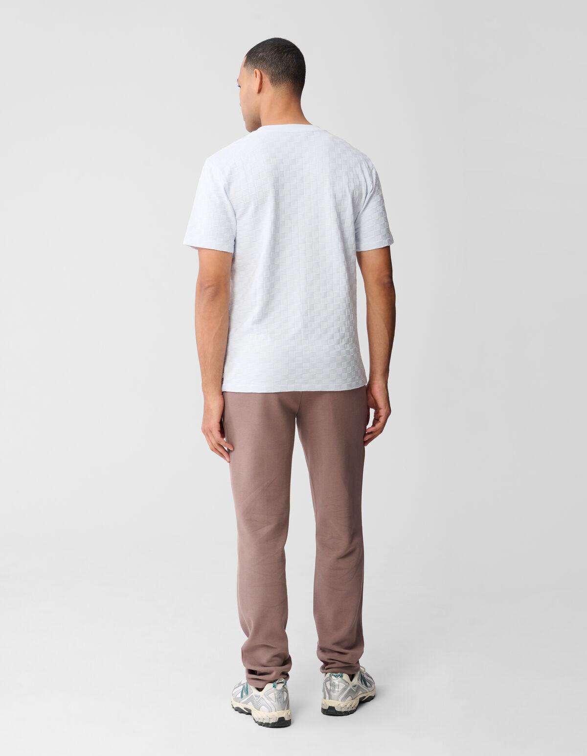 Structuur T-shirt Lichtblauw SHOEBY MEN