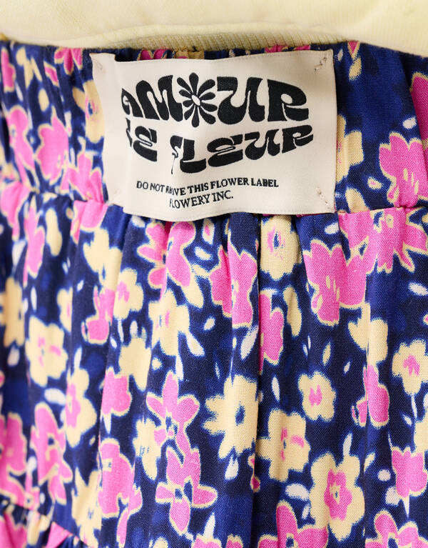 Flower Mini Rok Donkerblauw/Roze SHOEBY GIRLS