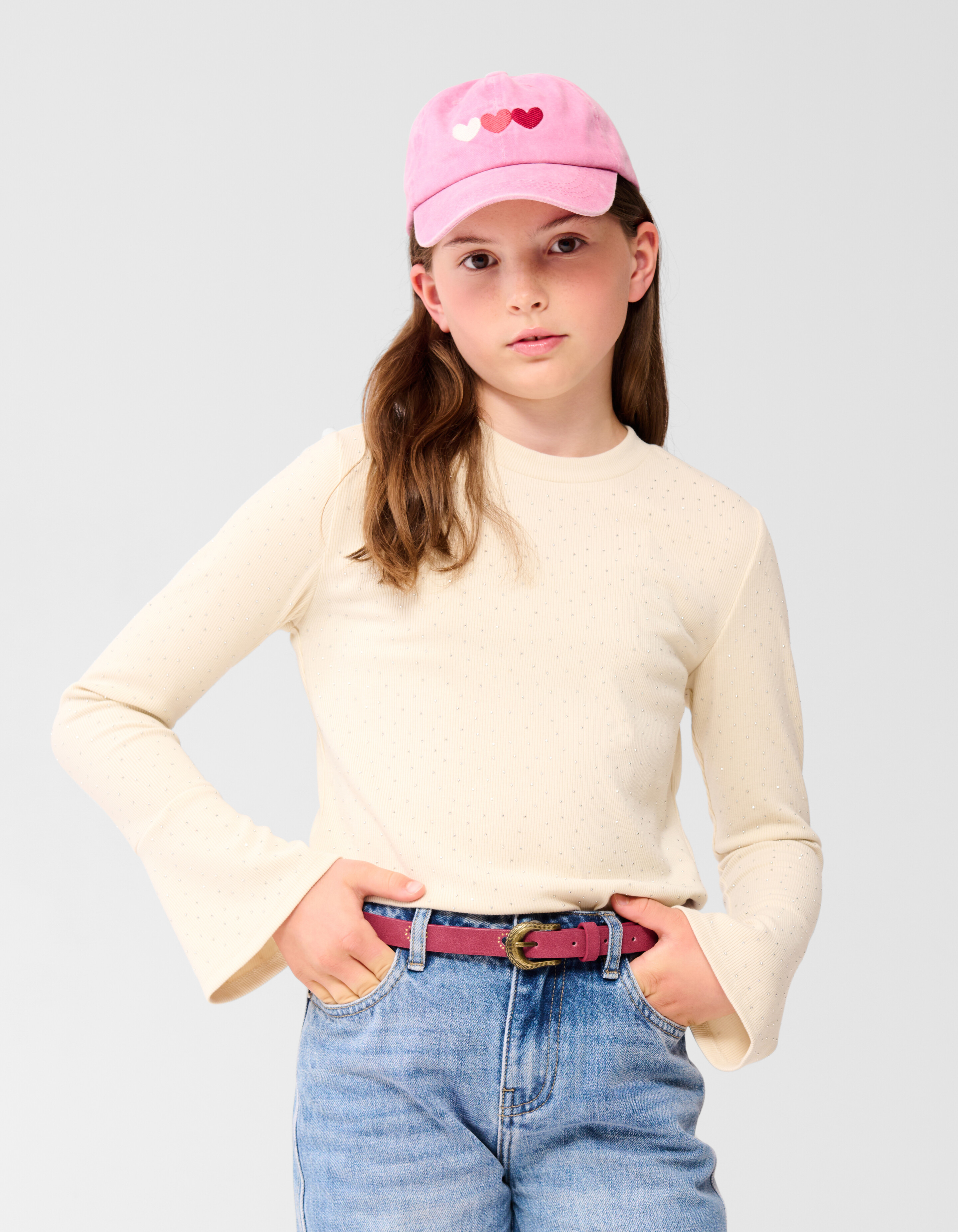 Strass Top Gebroken Wit SHOEBY GIRLS