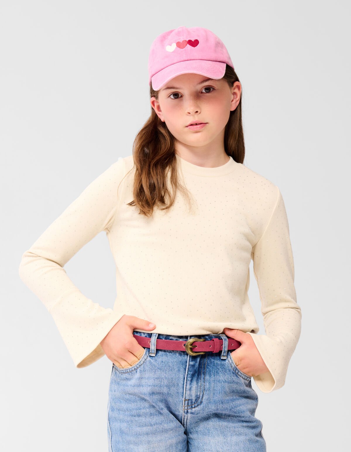 Strass Top Gebroken Wit SHOEBY GIRLS