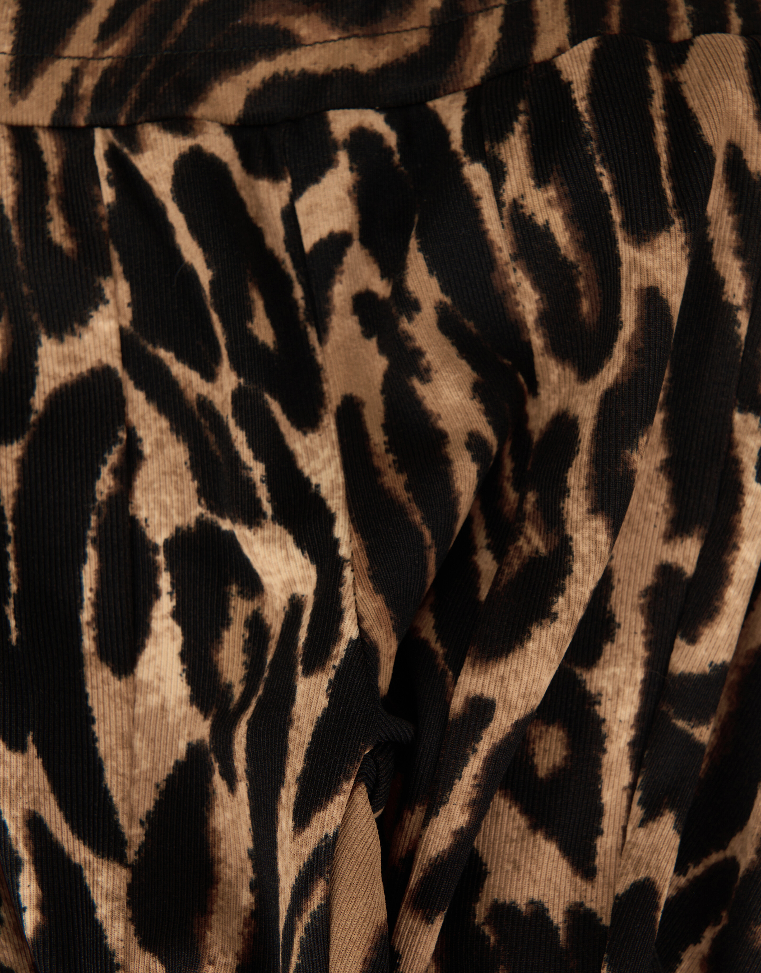 Leopard Rib Flared Broek Bruin SHOEBY GIRLS