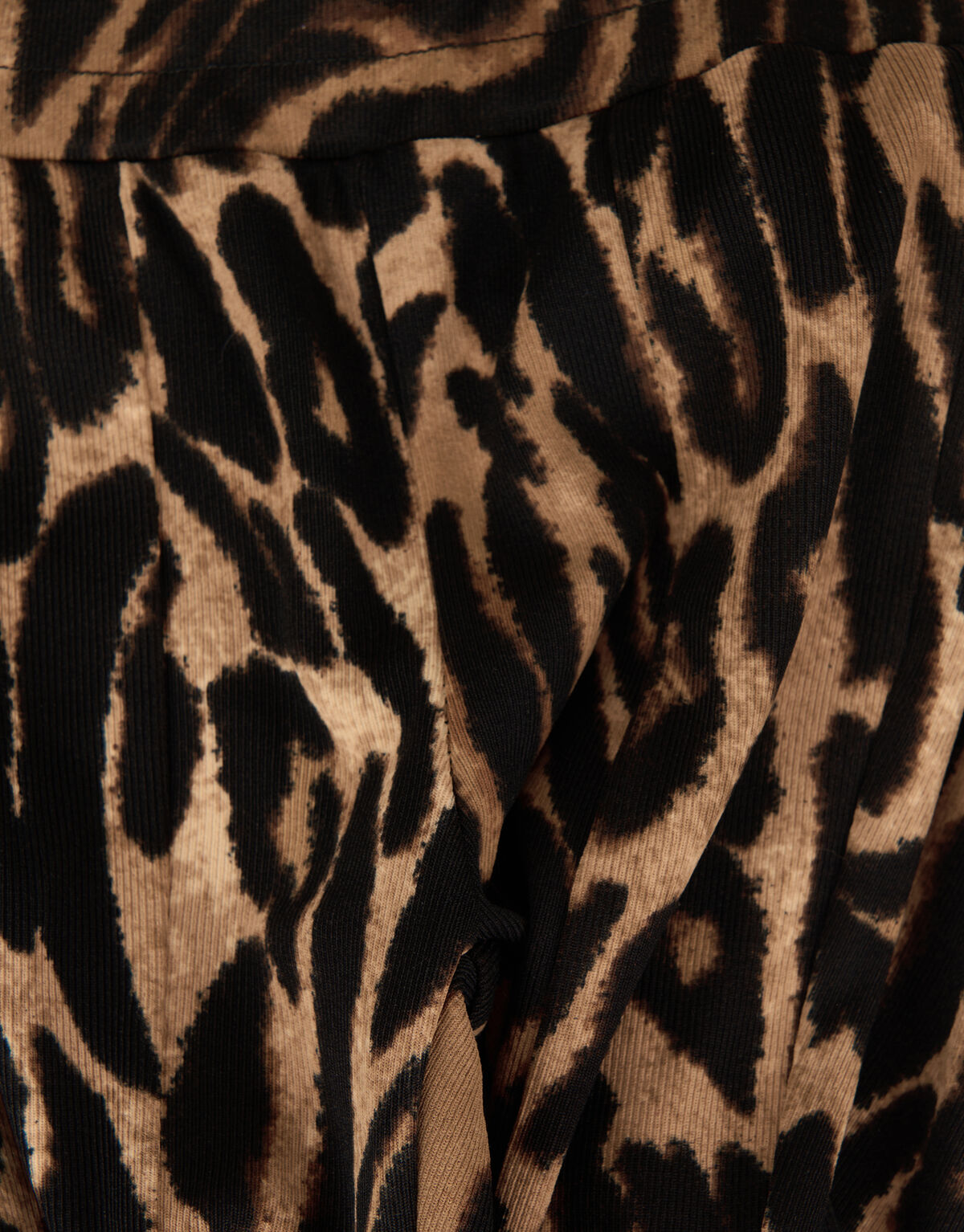 Leopard Rib Flared Broek Bruin SHOEBY GIRLS