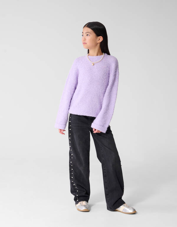 Oversized Gebreide Trui Paars SHOEBY GIRLS