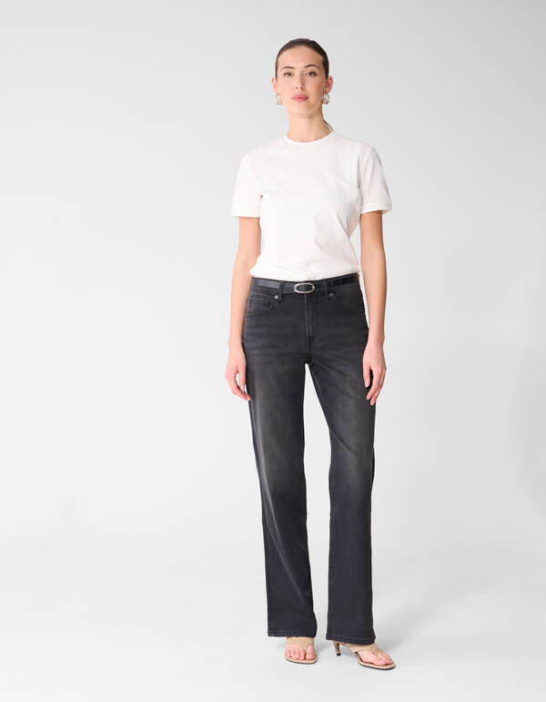 Straight Fit Jeans Donkergrijs SHOEBY WOMEN