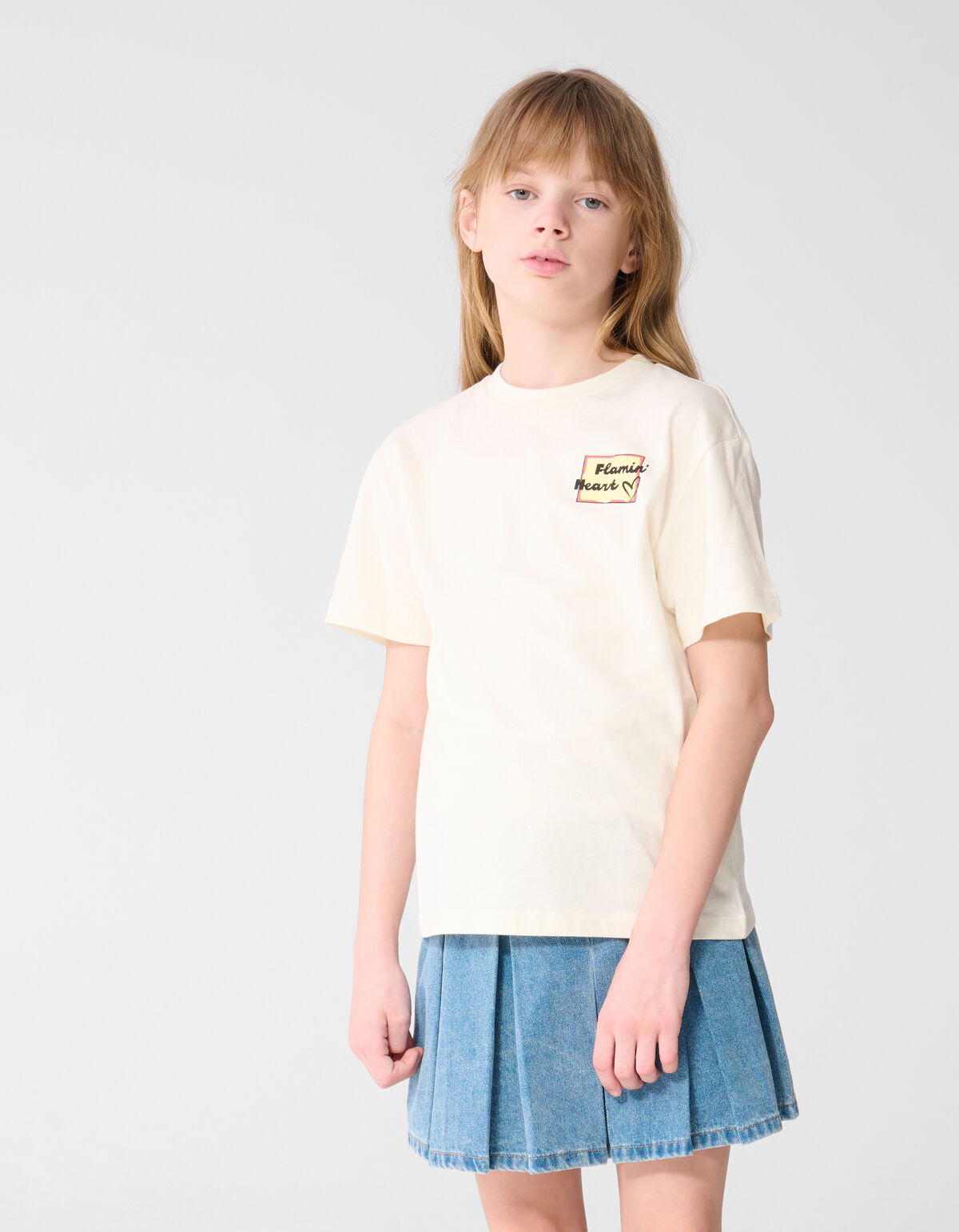 Flame Artwork T-shirt Gebroken Wit SHOEBY GIRLS